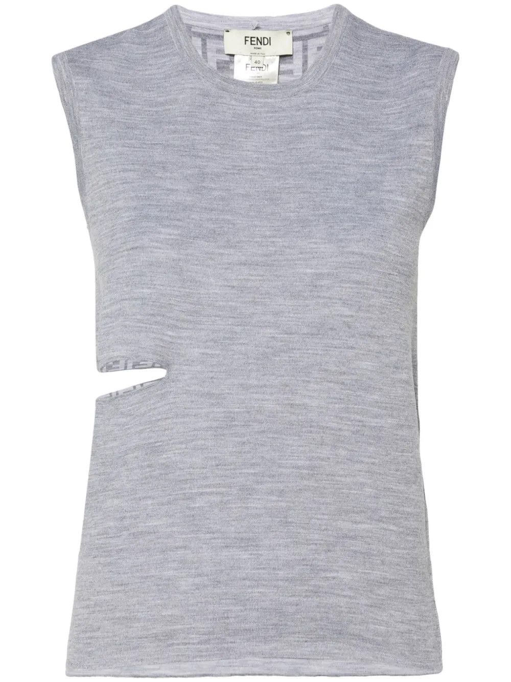 Fendi o1y0925 Sleeveless Sweater in Gray Size M / US 6-8 / IT 42-44 - 1 Thumbnail