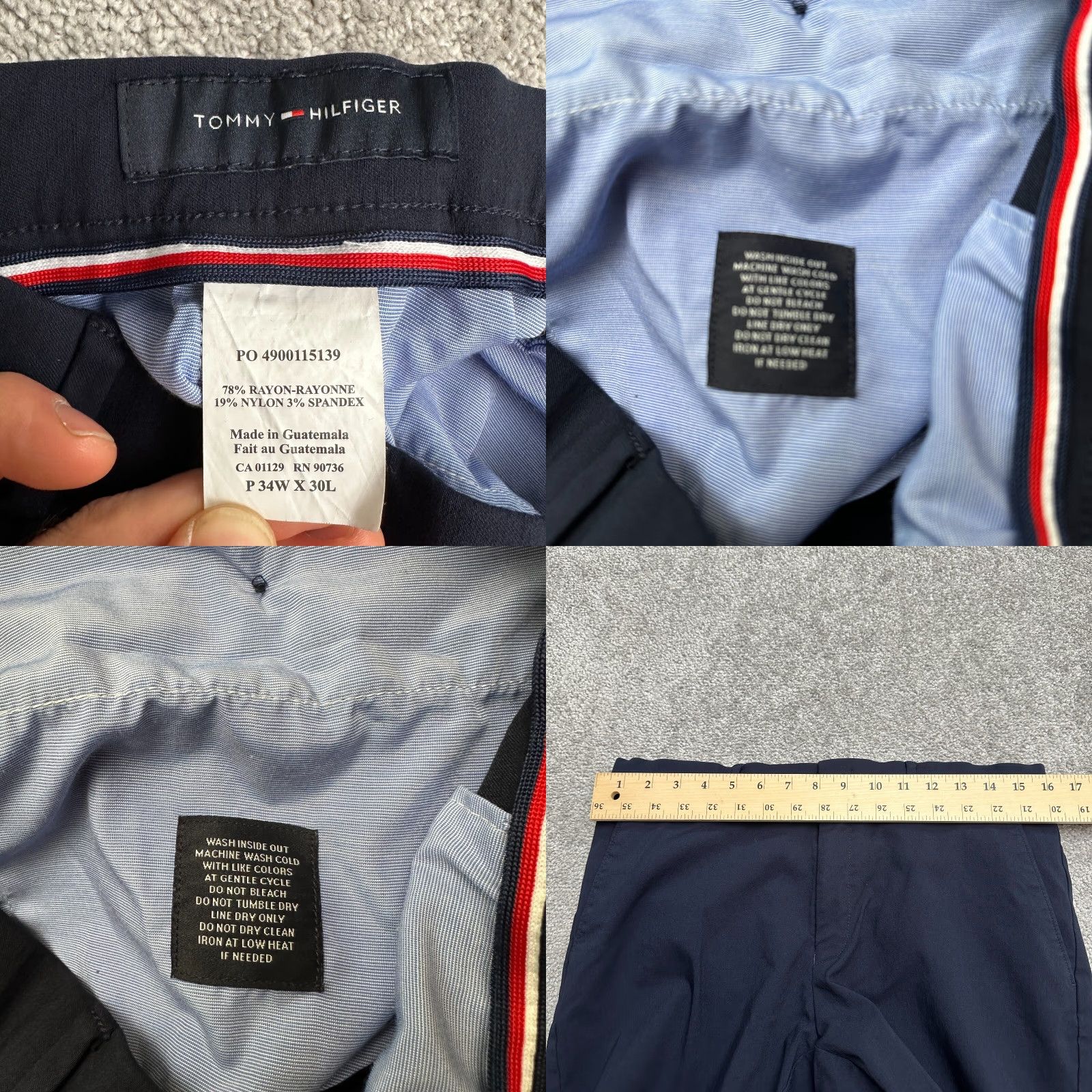Tommy Hilfiger Tommy Hilfiger Pants Mens 34x30 Blue Straight Leg Stretch Work Business Size US 34 / EU 50 - 8 Thumbnail