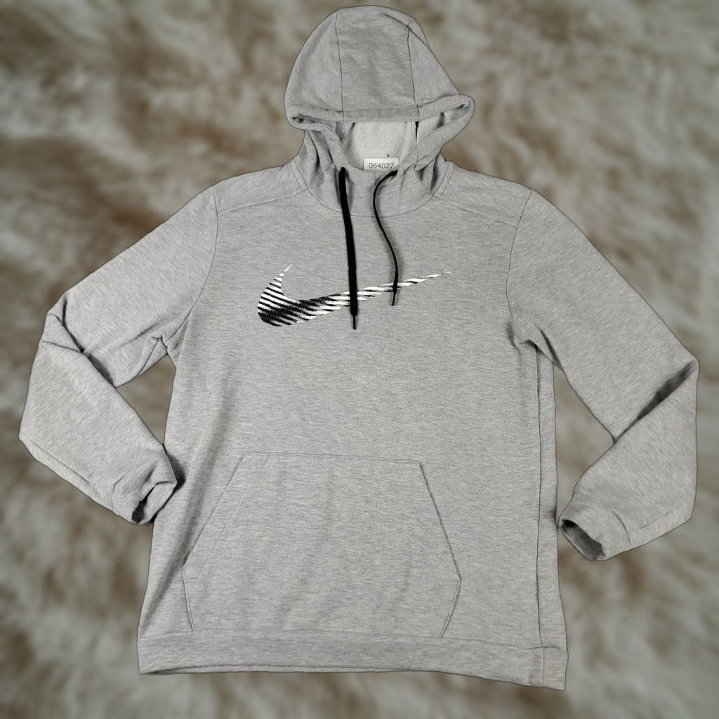 Nike Nike Hoodie Mens Large Gray Swoosh Dri Fit Pullover Sweatshirt Sweater Size US L / EU 52-54 / 3 - 1 Thumbnail