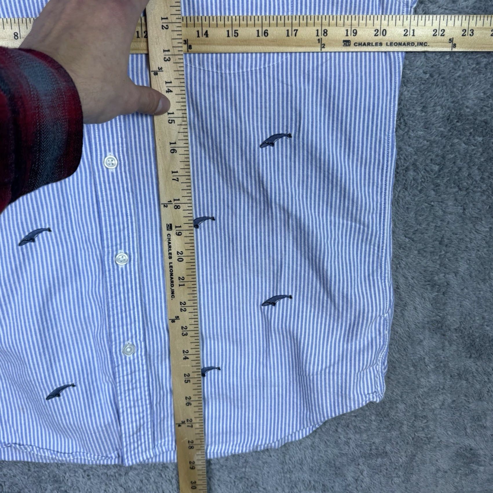 J.Crew J.CREW Shirt Mens M Seersucker Lightweight Oxford Whale Stitched Casual Blue Cotton Button-Up Short Sleeve Size US M / EU 48-50 / 2 - 6 Thumbnail