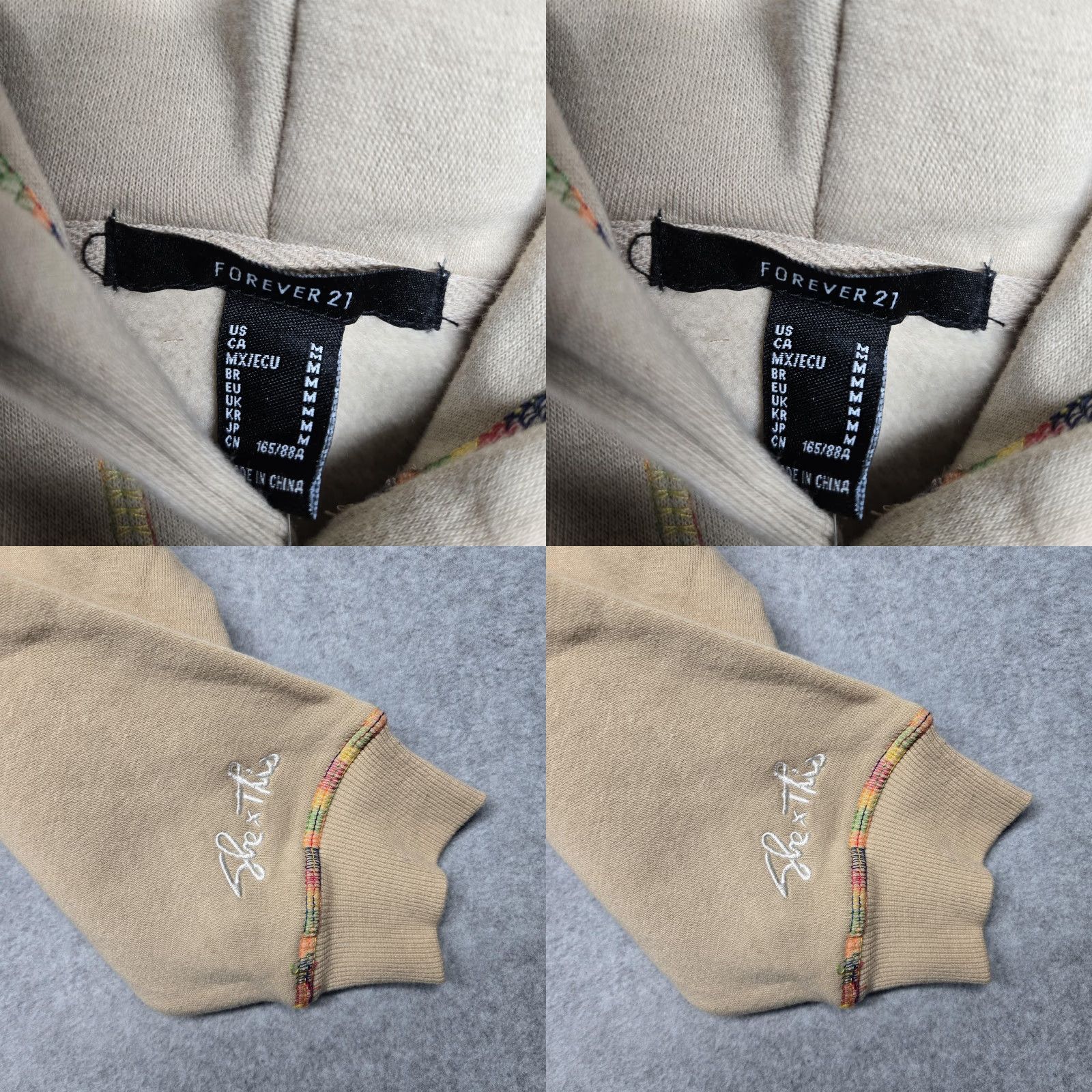 Forever 21 Forever 21 Hoodie Womens Medium Tan Afro Queen Graphic Pullover Sweatshirt Trim Size M / US 6-8 / IT 42-44 - 10 Thumbnail