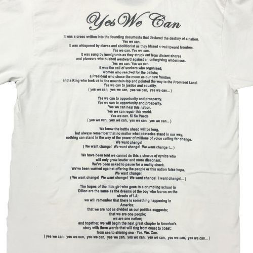 Vintage Slam Jeans Obama Yes We Can White T-Shirt - Size 2XL Size US XXL / EU 58 / 5 - 8 Thumbnail