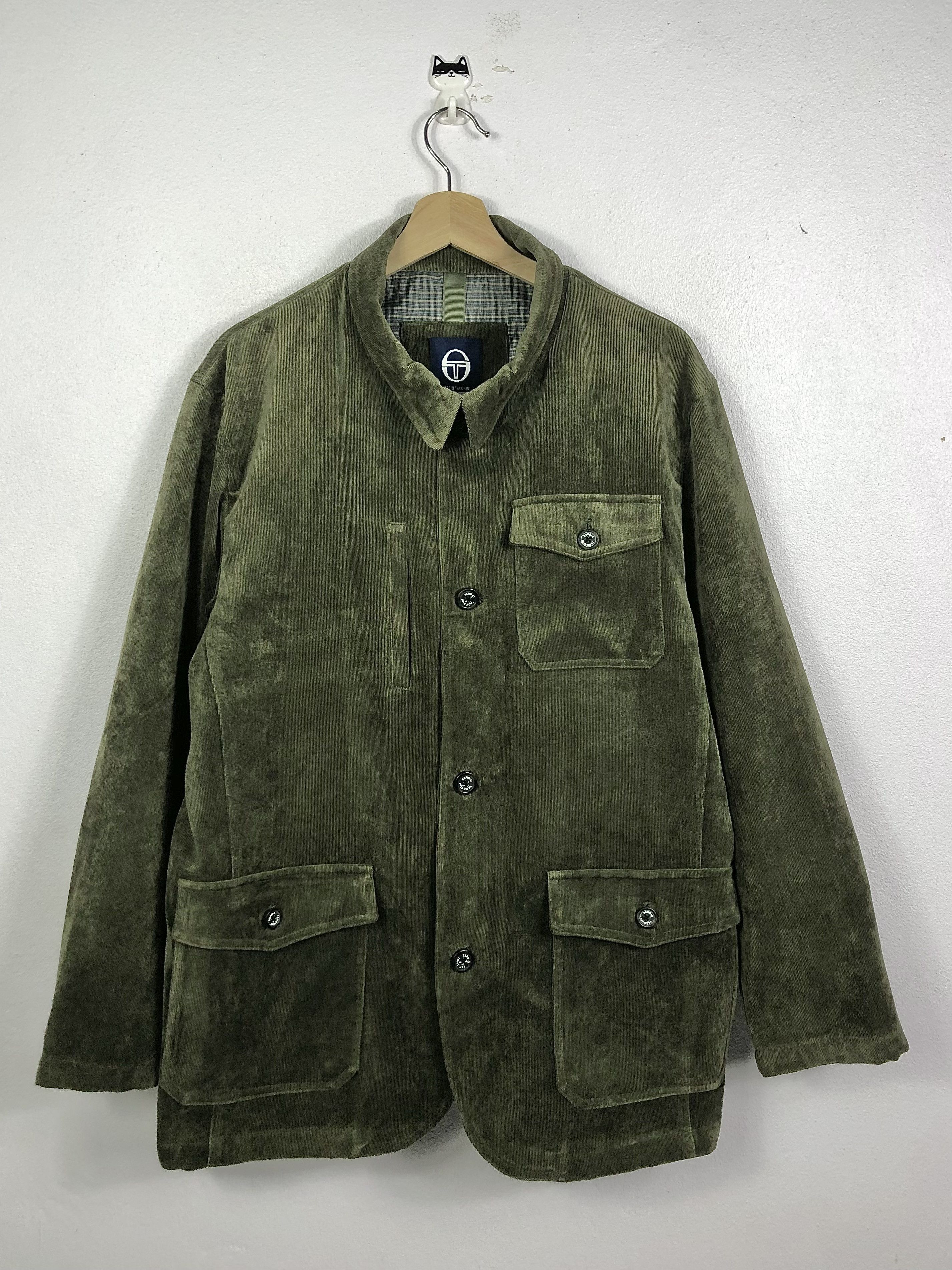 Rare Vintage Sergio Tacchini Italy Suede Corduroy Jacket