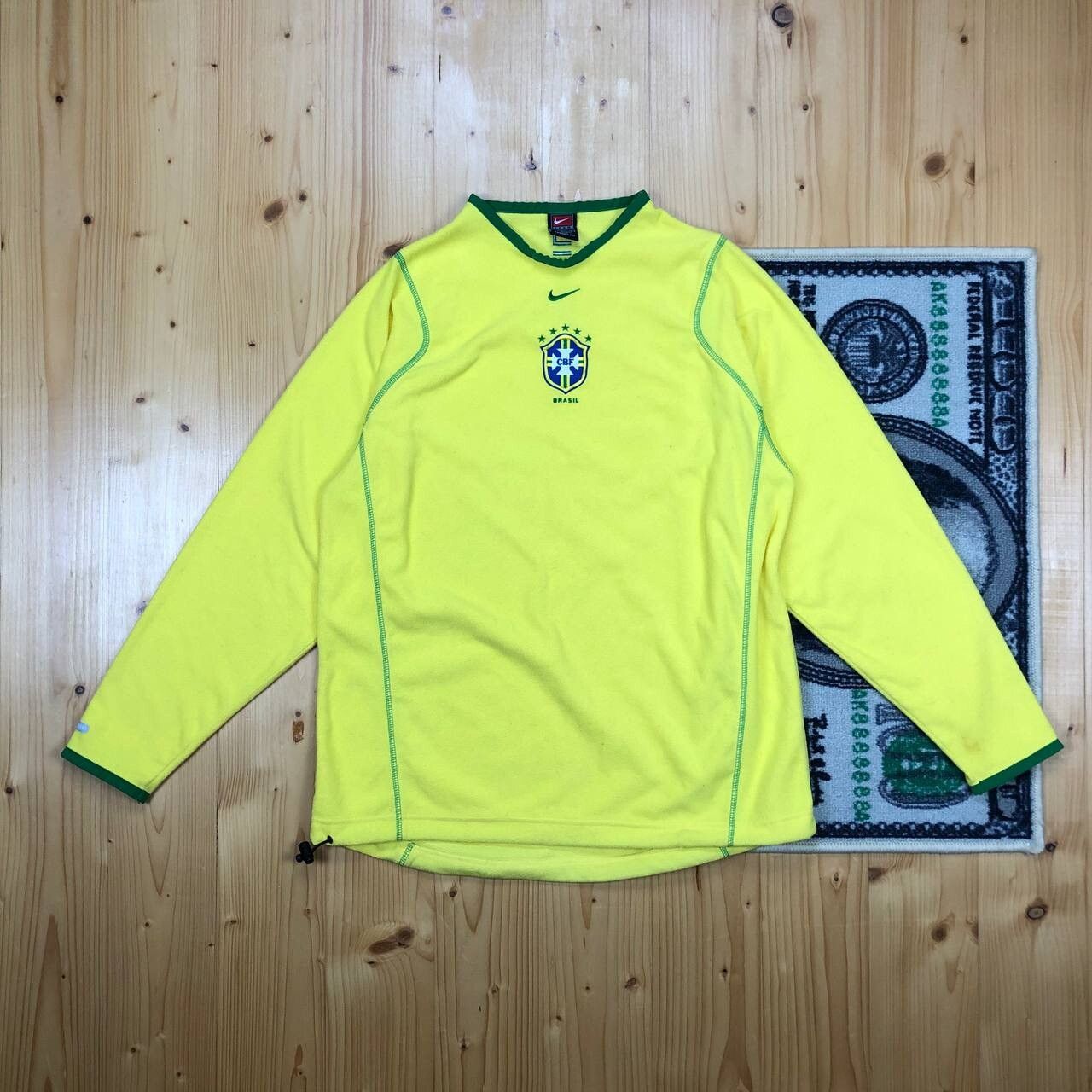 Pre-owned Nike X Soccer Jersey Nike Brasil Vintage Fleece Sweatshirt In Lemon