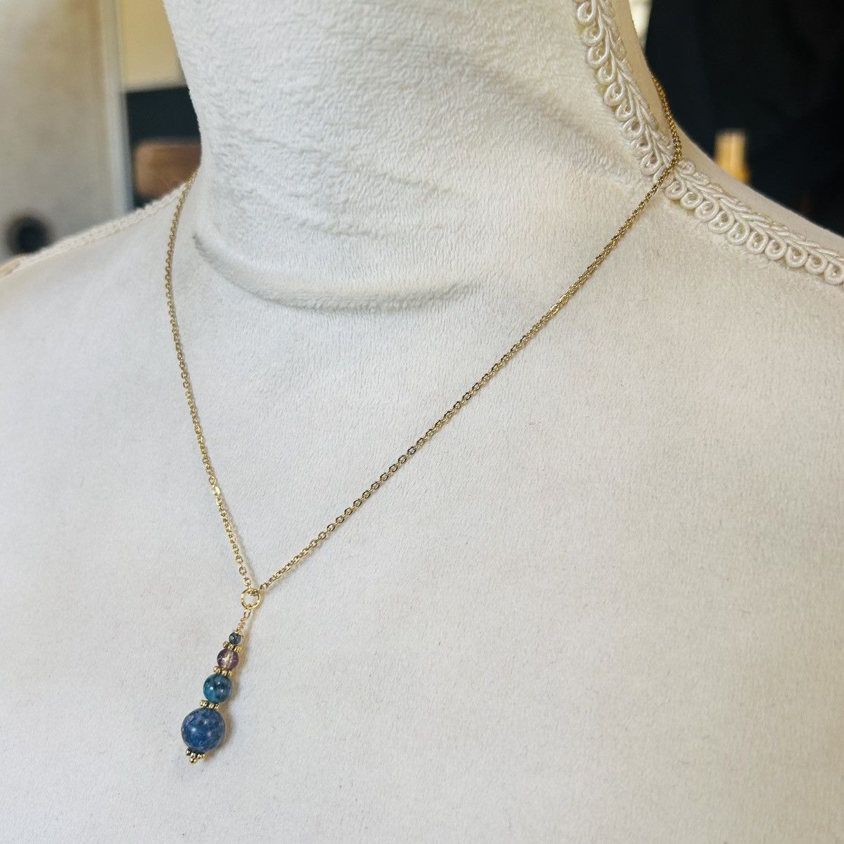 Handmade Handcrafted sodalite dragon vein agate hematite necklace set Size ONE SIZE - 6 Thumbnail