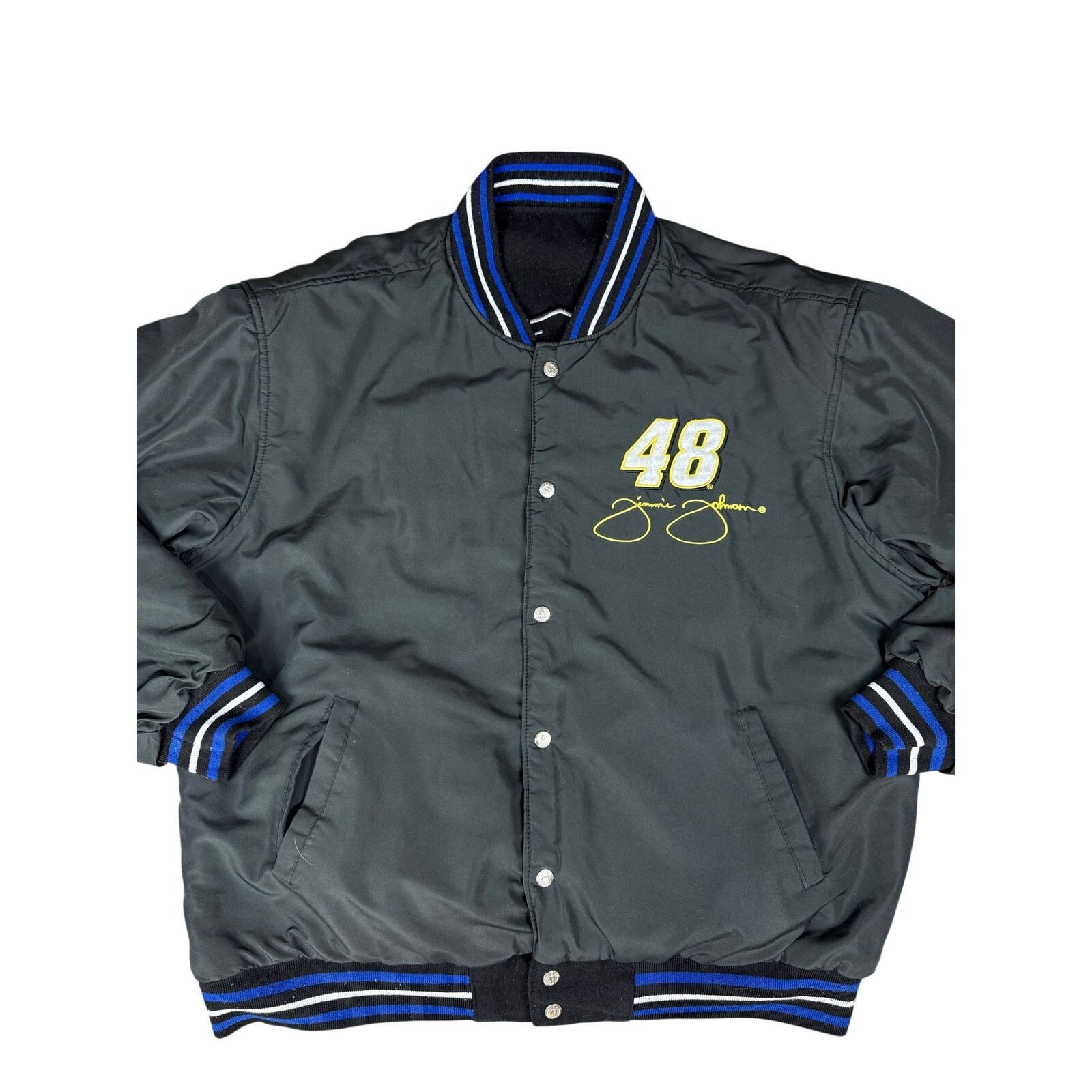 NASCAR Vintage Y2K Jimmie Johnson NASCAR Lowe's Varsity Jacket Size US XL / EU 56 / 4 - 4 Thumbnail