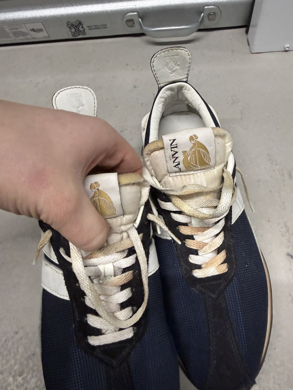 Lanvin Lanvin distressed Bumpr Sneaker 'Navy Blue' size 43 Size US 10 / EU 43 - 3 Thumbnail