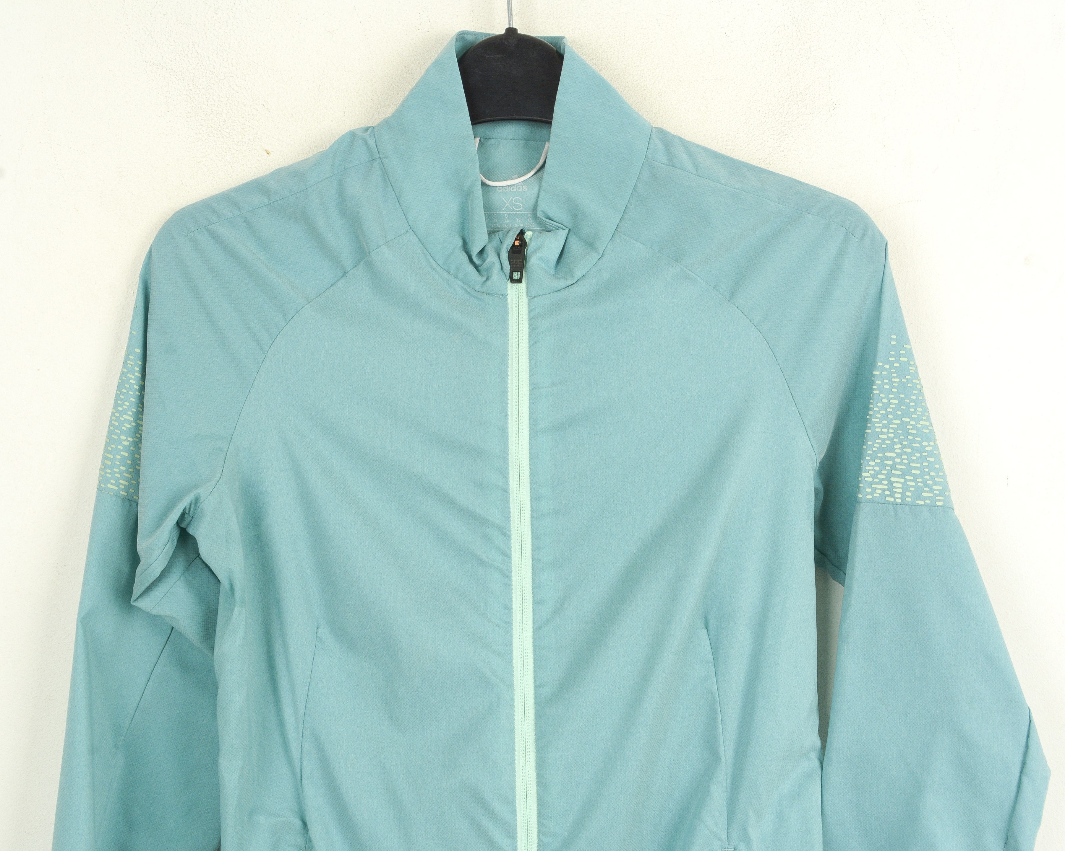 Adidas Energy Running Women XS Tracksuit Jacket Turquoise Size XS / US 0-2 / IT 36-38 - 2 Thumbnail