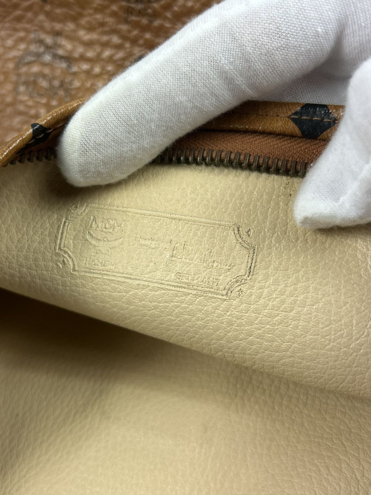 MCM MCM Cognac Leather Clutch Bag Size ONE SIZE - 7 Thumbnail
