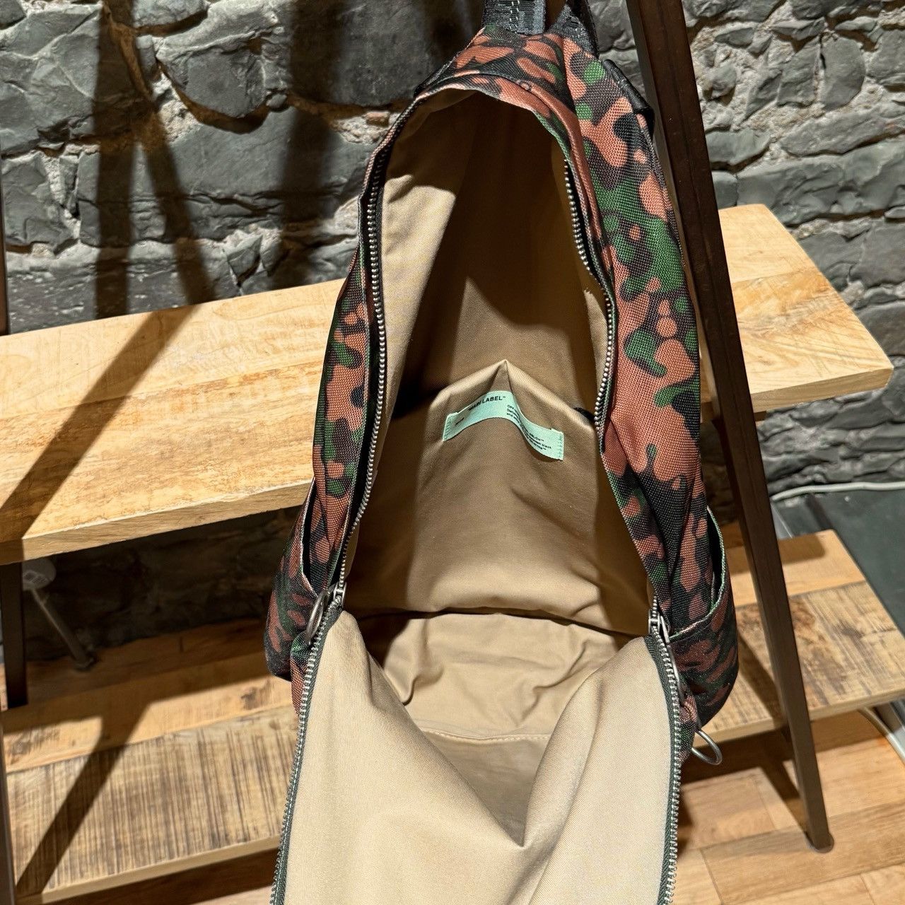 Off-White Off-white Green Camouflage Arrow Print Backpack Size ONE SIZE - 13 Thumbnail