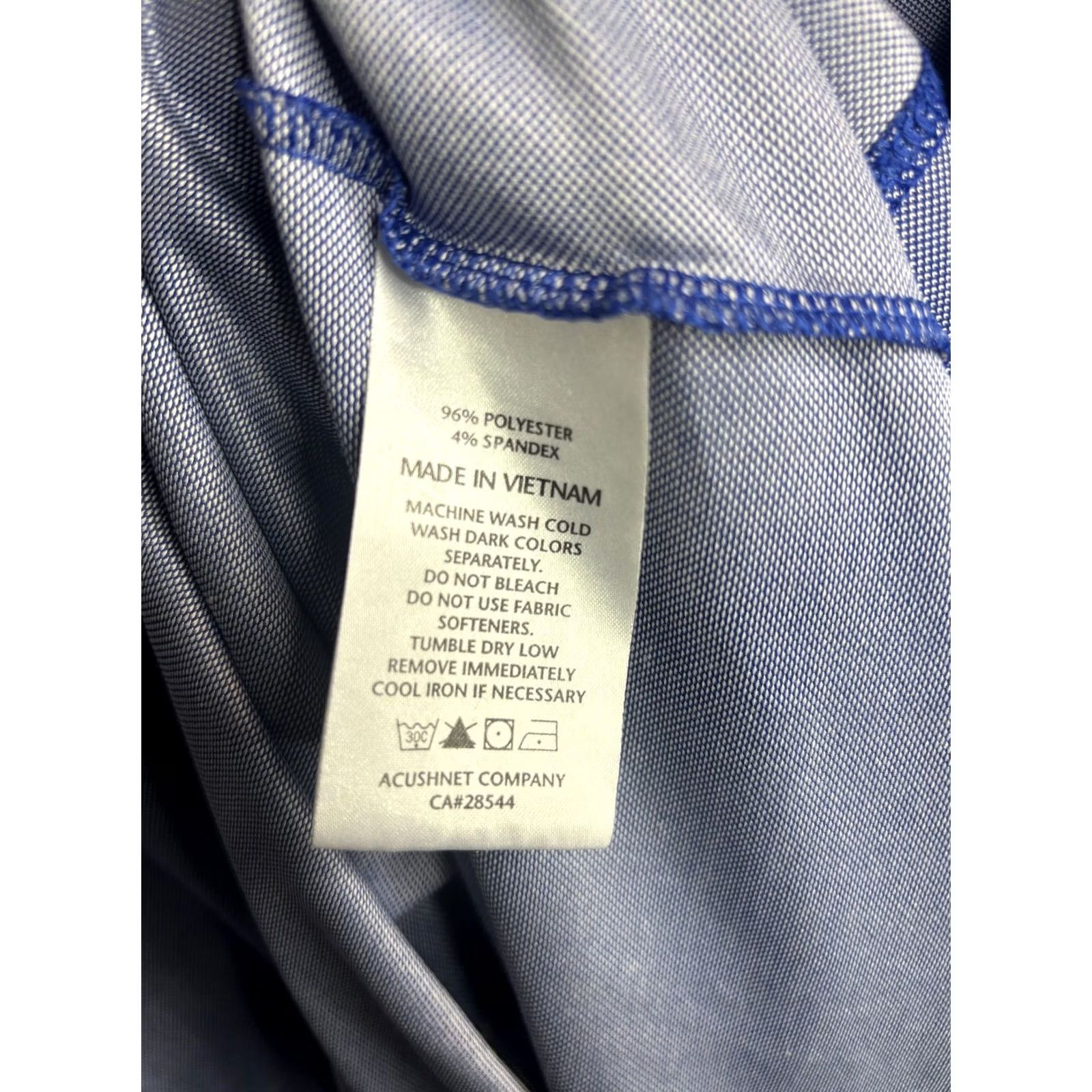 Footjoy FootJoy Golf Polo Shirt Mens Large Blue Geometric Knit Stretch Performance Size US L / EU 52-54 / 3 - 4 Thumbnail