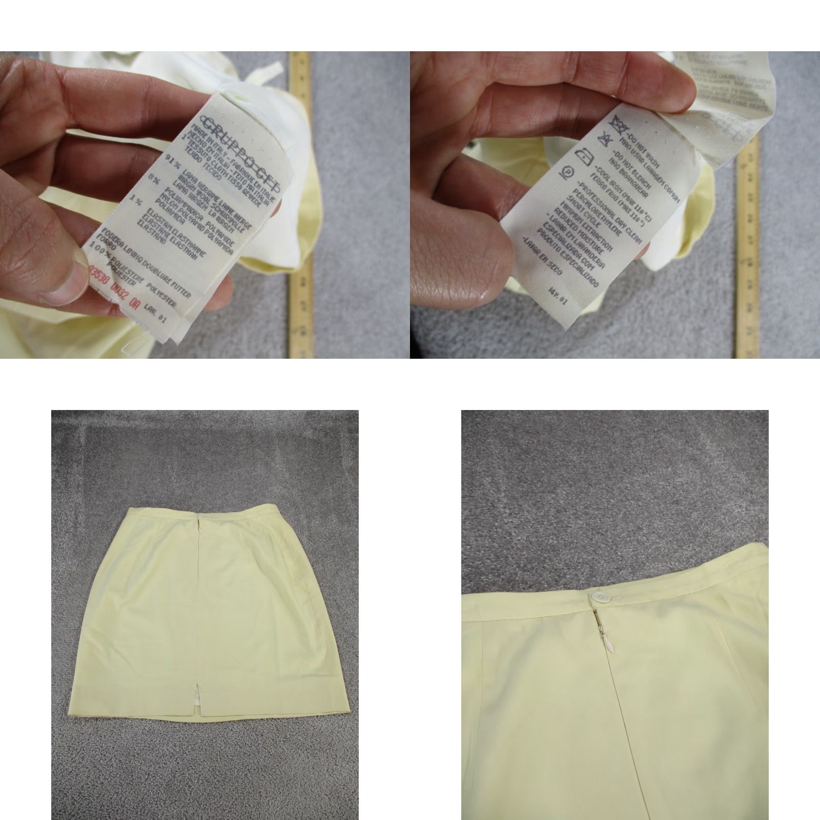 Emanuel Ungaro VINTAGE Emanuel Ungaro Skirt Womens 12 Ivory Wool Blend Pencil Size 34" / US 12 / IT 48 - 9 Thumbnail
