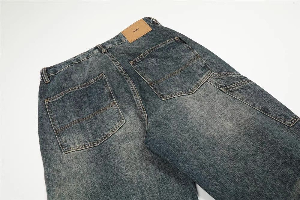 Japanese Brand × Jean Washed distressed American high street loose straight jeans Size US 34 / EU 50 - 5 Thumbnail