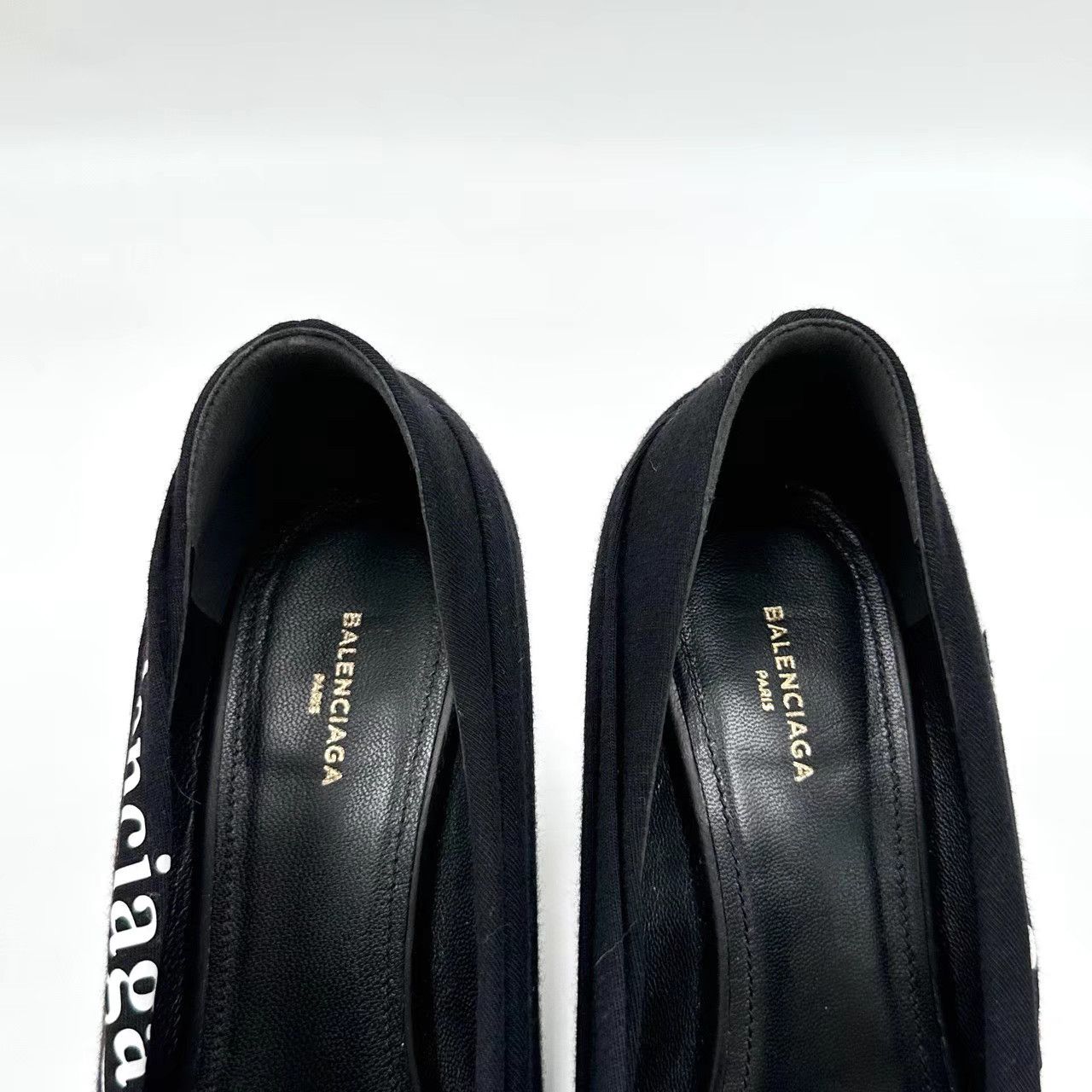 Balenciaga Balenciaga Black Pointed Toe Cola Logo Heels K12 Size US 6 / IT 36 - 3 Thumbnail