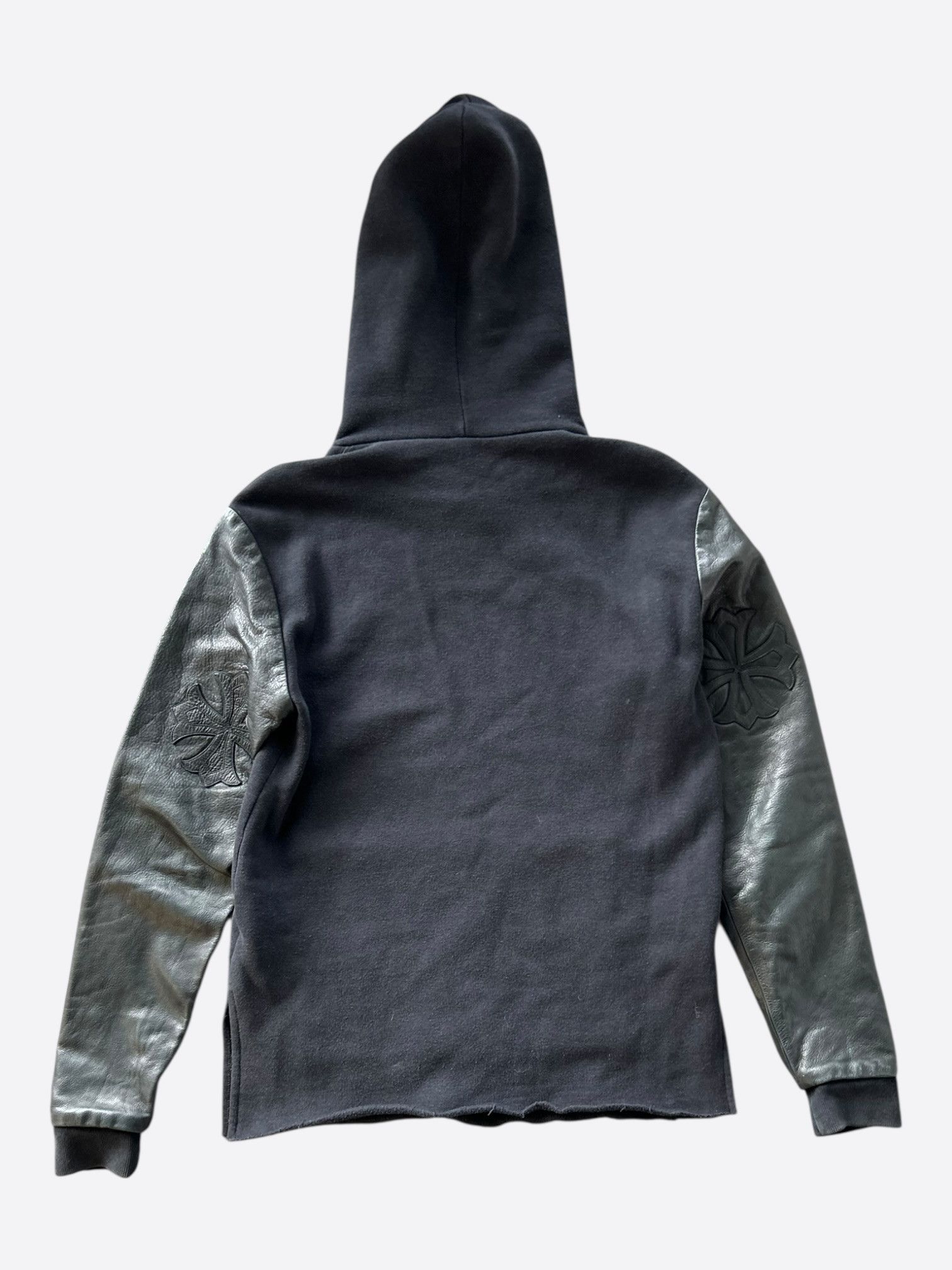 Chrome Hearts Chrome Hearts Black Leather Triple Cross Patch Hoodie Size US S / EU 44-46 / 1 - 2 Thumbnail