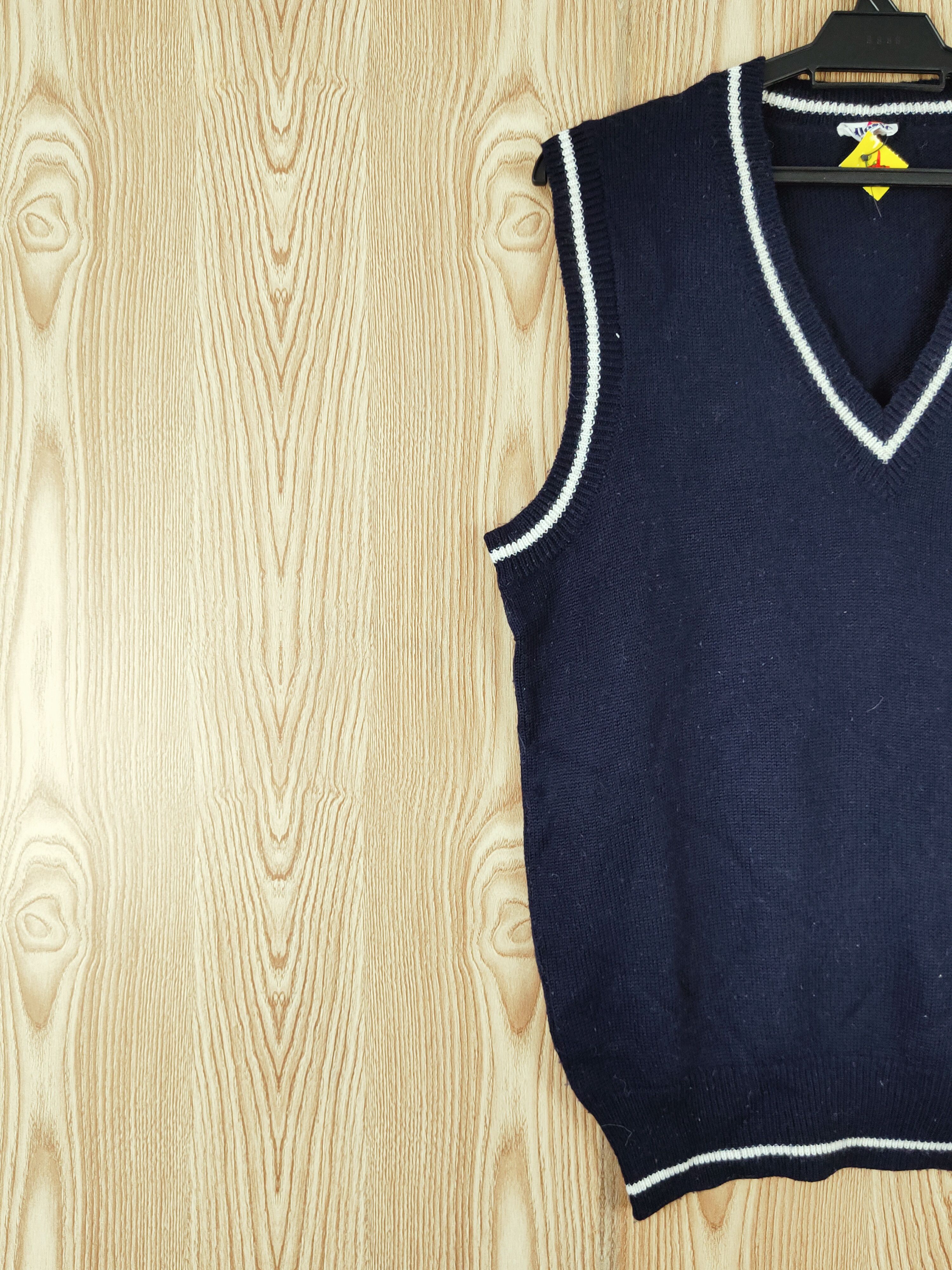 Ellesse × Homespun Knitwear × Japanese Brand Ellese Navy ripped vintage Knitwear Vests #W829 Size M / US 6-8 / IT 42-44 - 3 Thumbnail