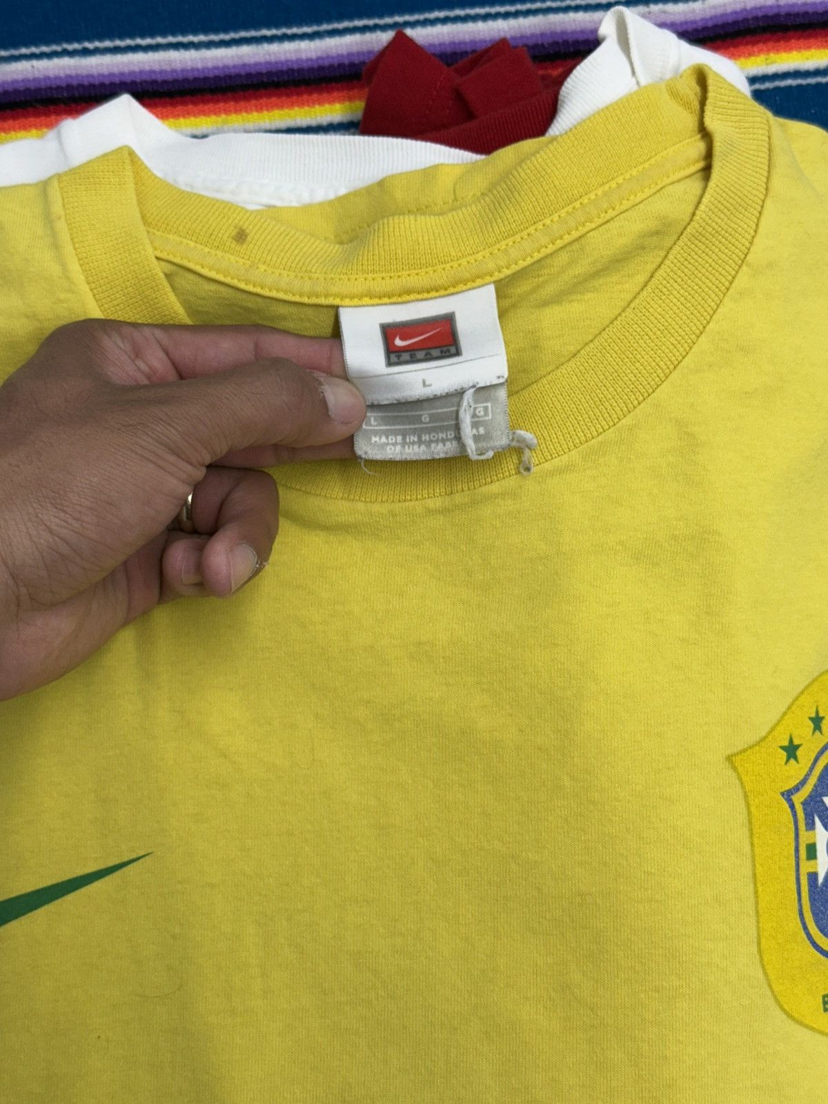 Nike Nike Brazil Ronaldinho #10 Yellow Soccer T Shirt 2000s L Size US L / EU 52-54 / 3 - 7 Thumbnail