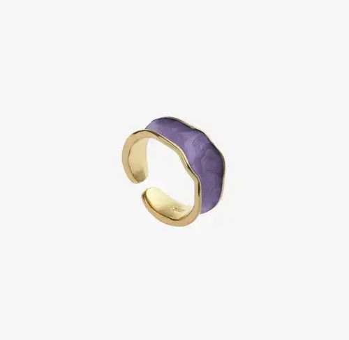 Jewelry x Ring Gold Plated Vintage Liquid Texture Ring in Purple, Men's