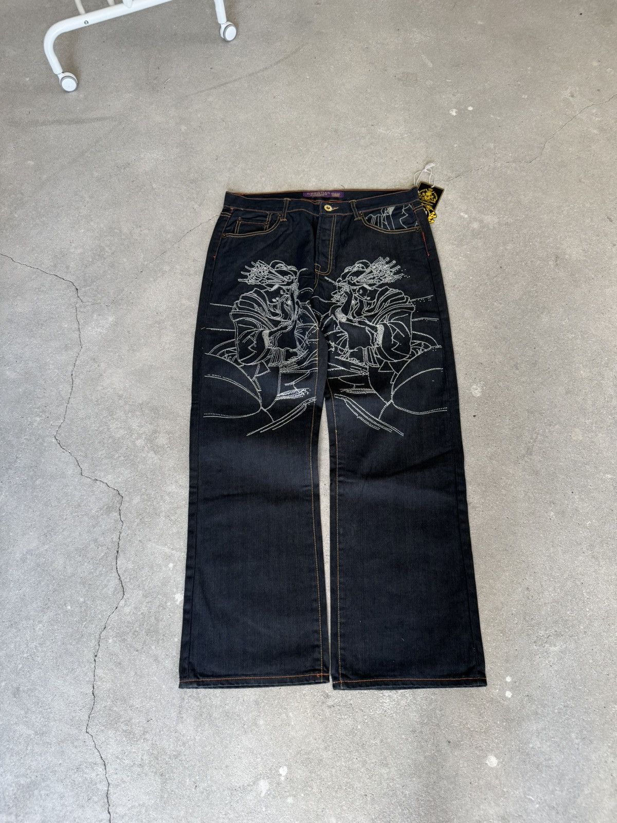Christian Audigier NEW ED HARDY AUDIGIER BAGGY JEANS Size US 36 / EU 52 - 11 Thumbnail