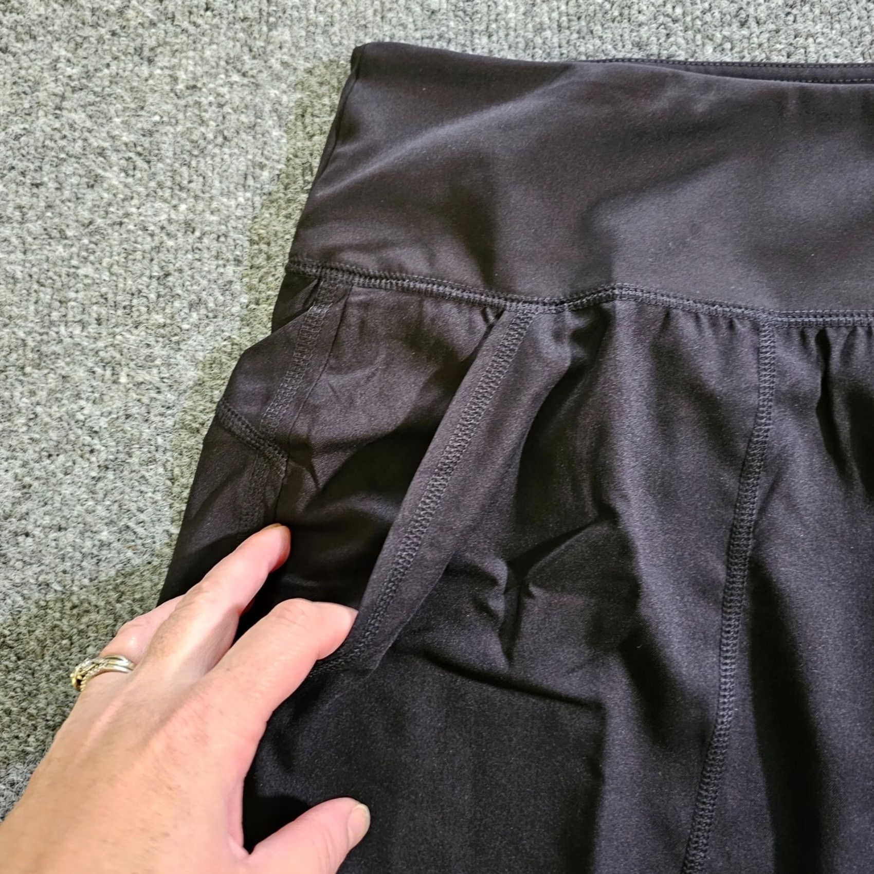 Vintage Zuda Skort Womens XL Petite Black Stretch Short Athletic Tennis Golf Casual Size 40" / US 18 - 2 Thumbnail