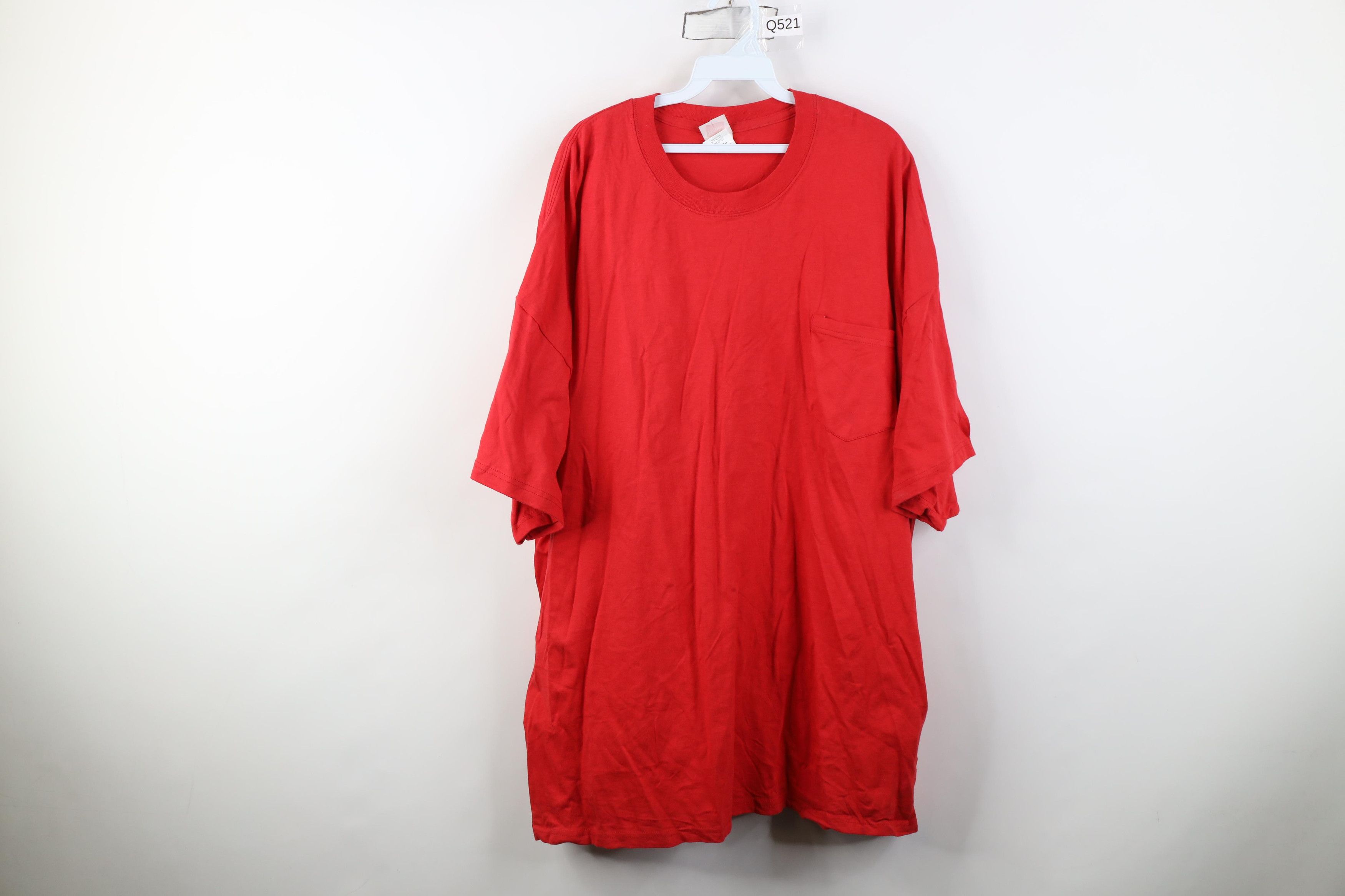Hanes Vintage 90s Y2K Hanes Blank Pocket T-Shirt Red Cotton Size US XXL / EU 58 / 5 - 1 Thumbnail