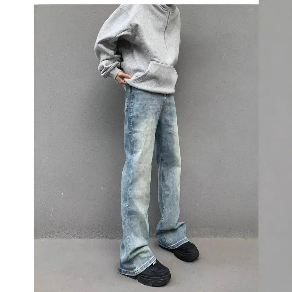 Japanese Brand Retro loose yellow mud dyed straight leg jeans Size US 32 / EU 48 - 1 Thumbnail