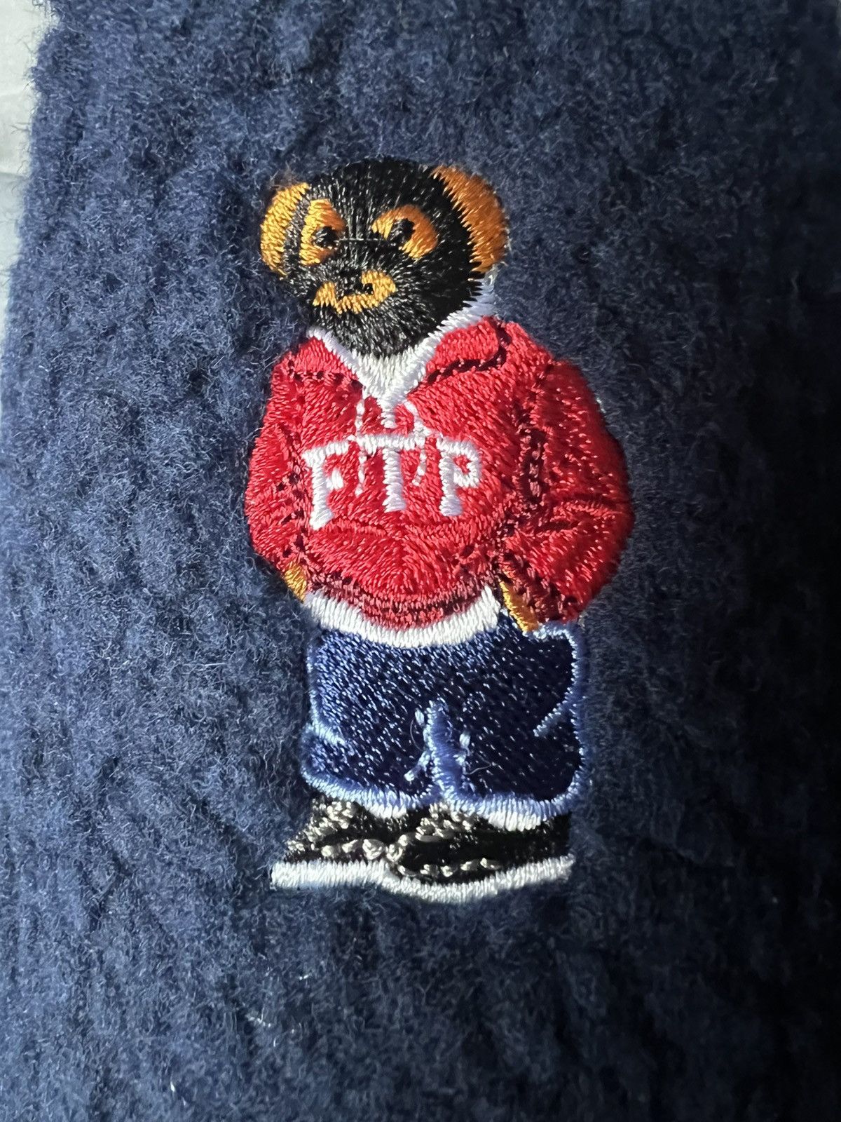 Fuck The Population FTP Teddy Bear Slippers Navy Size 12 Size US 12 / EU 45 - 2 Thumbnail