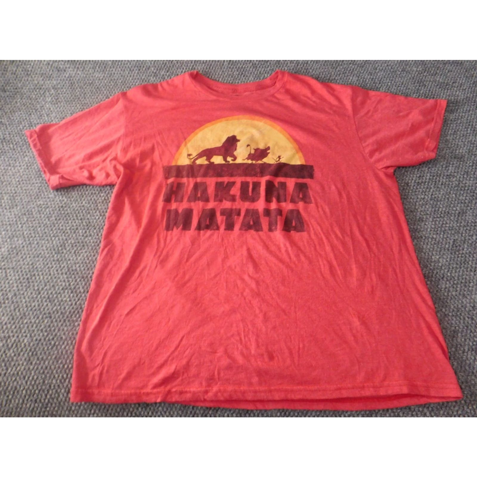 Disney Disney Lion King Mens T-Shirt XL Red Crew Neck Short Sleeve Cotton Knit Size US XL / EU 56 / 4 - 2 Thumbnail