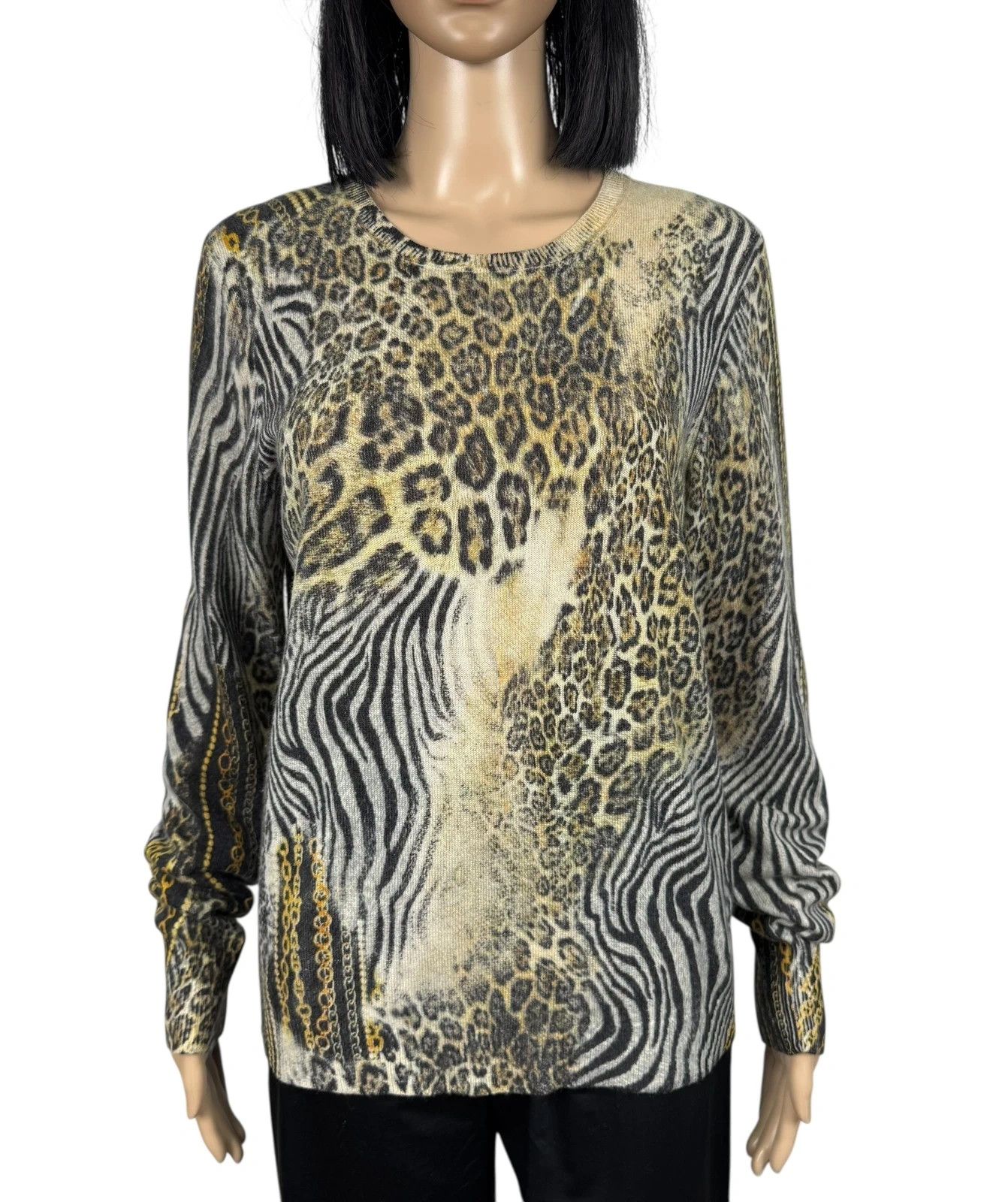 Other Nice Connection Animal Full Frinted Pullover Wool Cashmere Size L / US 10 / IT 46 - 2 Thumbnail
