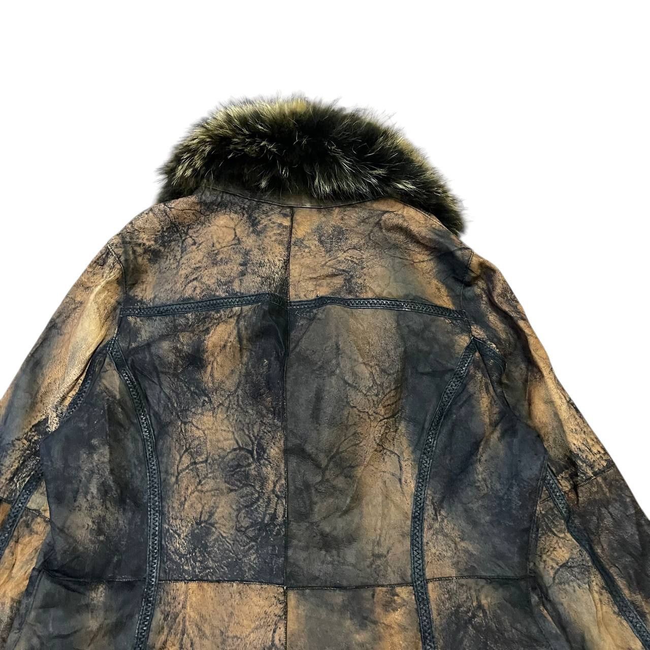 Le Grande Bleu (L.G.B.) Vintage If Six Was Nine LGB Style Fur Leather Jacket Size L / US 10 / IT 46 - 11 Thumbnail