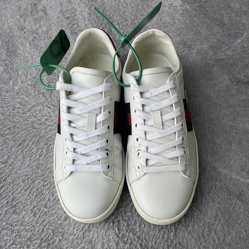 Gucci Gucci Ace White Leather Fashion Sneakers -2508 Size US 5 / IT 35 - 2 Thumbnail