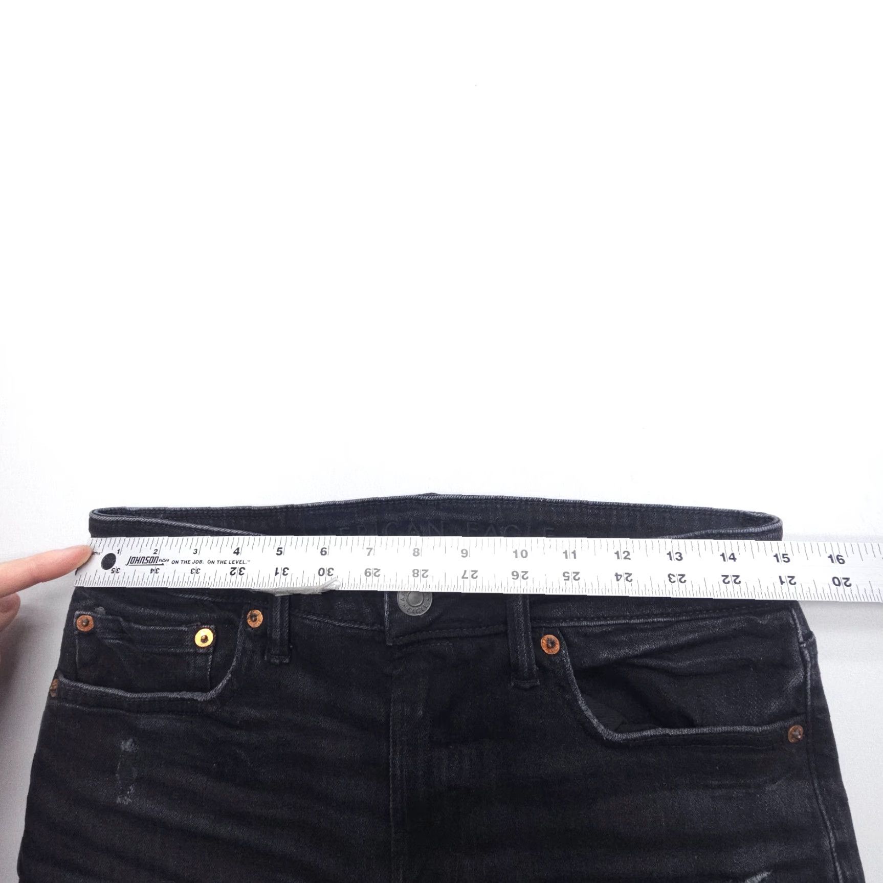 American Eagle Outfitters American Eagle Outfitters Jeans Mens 30 x 32 Slim Straight Black Distressed Stretch Denim 5-Pocket Modern Grunge Size US 30 / EU 46 - 5 Thumbnail