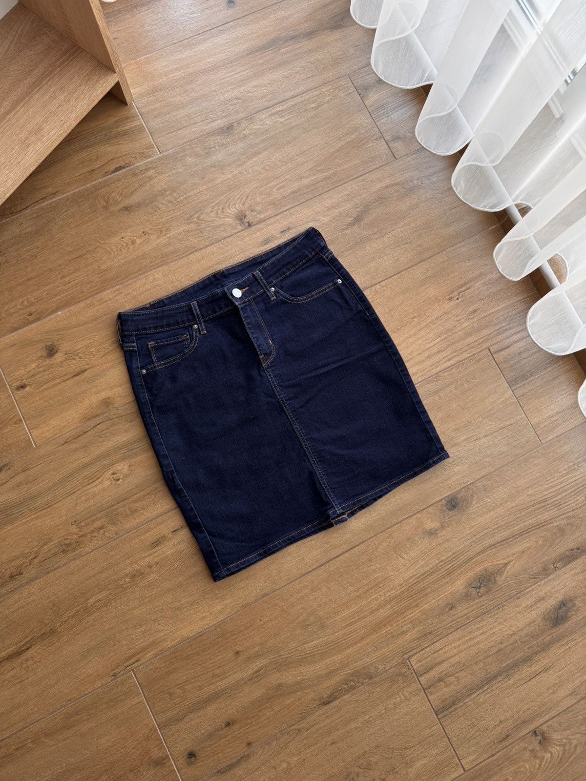 Japanese Brand × Levi's × Vintage Vintage Levi’s Deep Navy Denim Japanese Mini Skirt Size 28" / US 6 / IT 42 - 2 Thumbnail