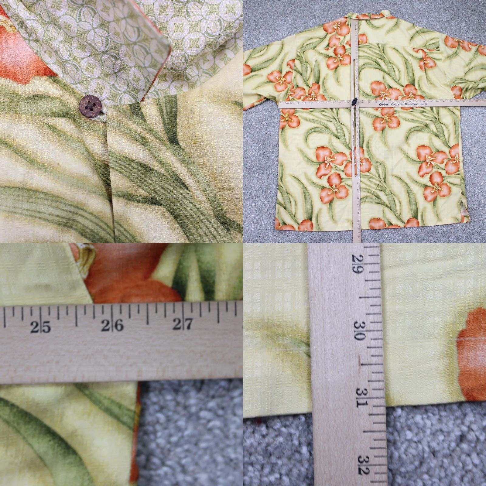 Tommy Bahama Tommy Bahama Camp Shirt Adult XL Yellow Floral Silk S/S Button Up Shirt Size US XL / EU 56 / 4 - 8 Thumbnail