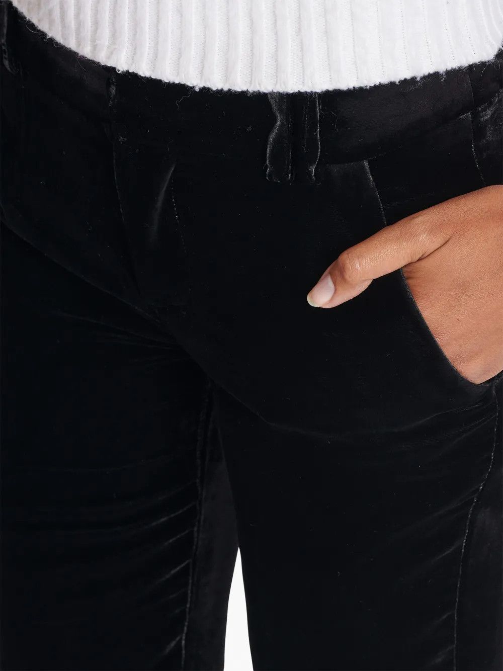 Balmain o1y0625 Velvet Casual Pant in Black Size 27" / US 4 / IT 40 - 2 Thumbnail