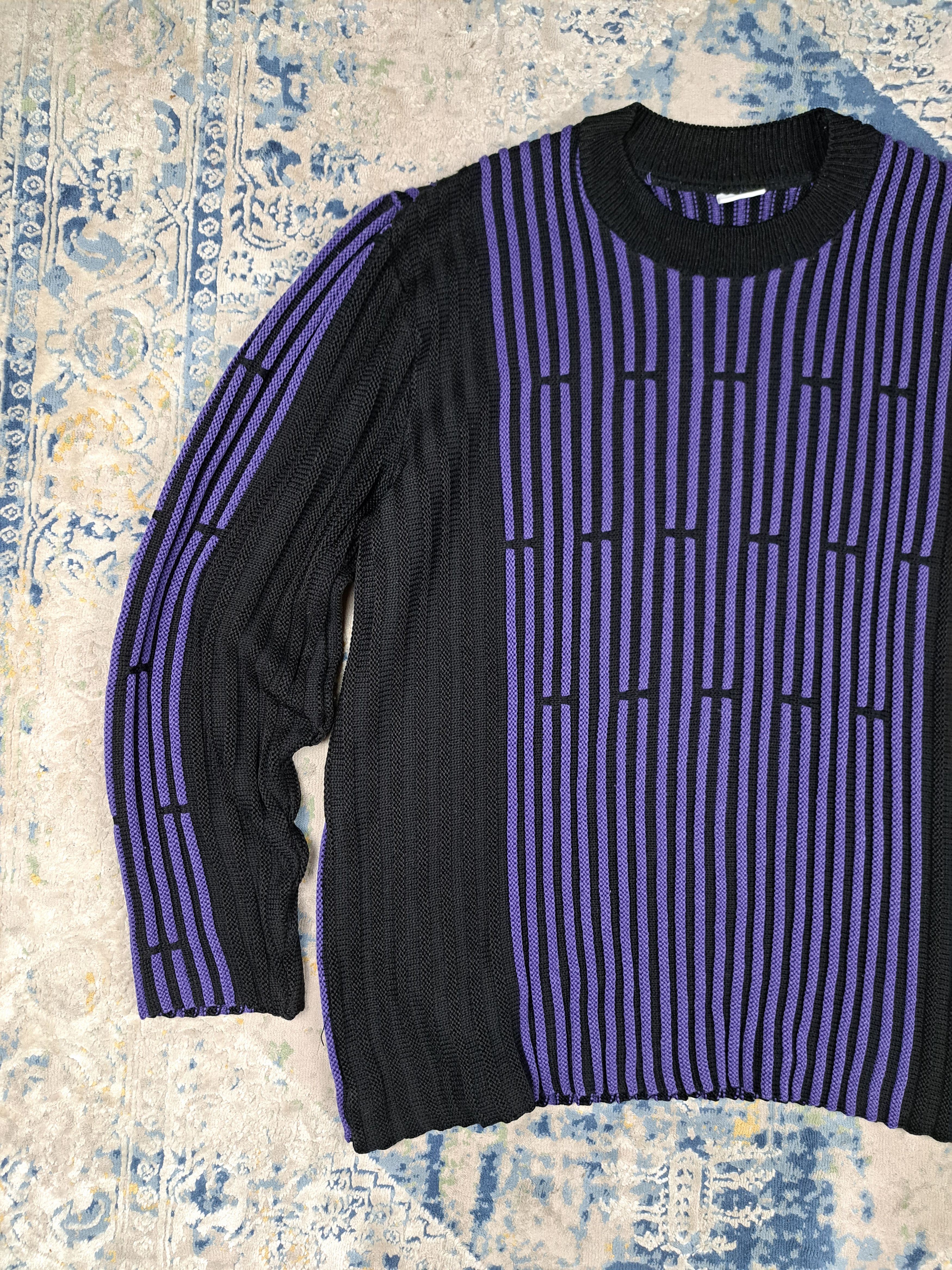 Japanese Brand Crazy Vintage y2k Purple Ribbed Knit Sweater Techno Size US L / EU 52-54 / 3 - 4 Thumbnail
