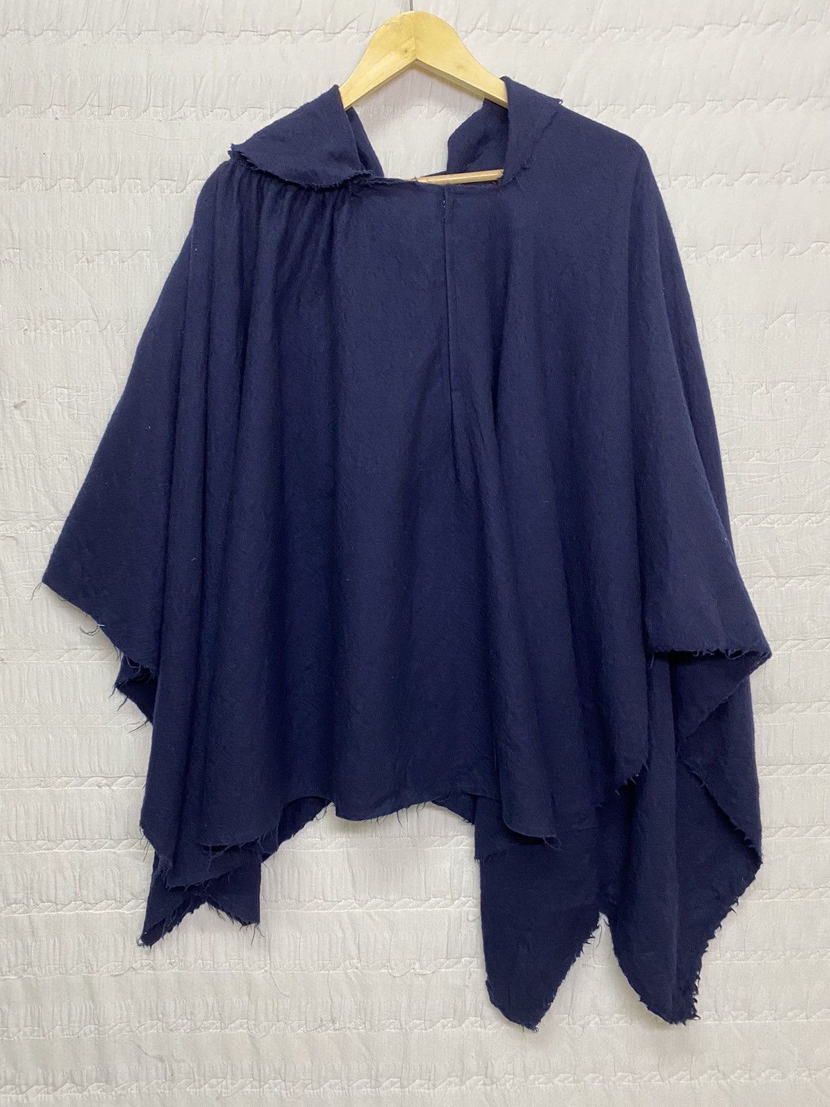 image of Cdg Cdg Cdg x Cloak Runway Ad2003 Comme Des Garcons Ponchos Cape in Dark Indigo, Men's (Size Large)