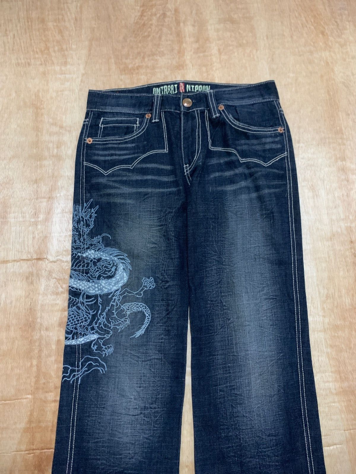 20471120 × Japanese Brand × Vintage Japanese Oniarai Nippon Sukajan Dragon Jeans Size US 30 / EU 46 - 4 Thumbnail