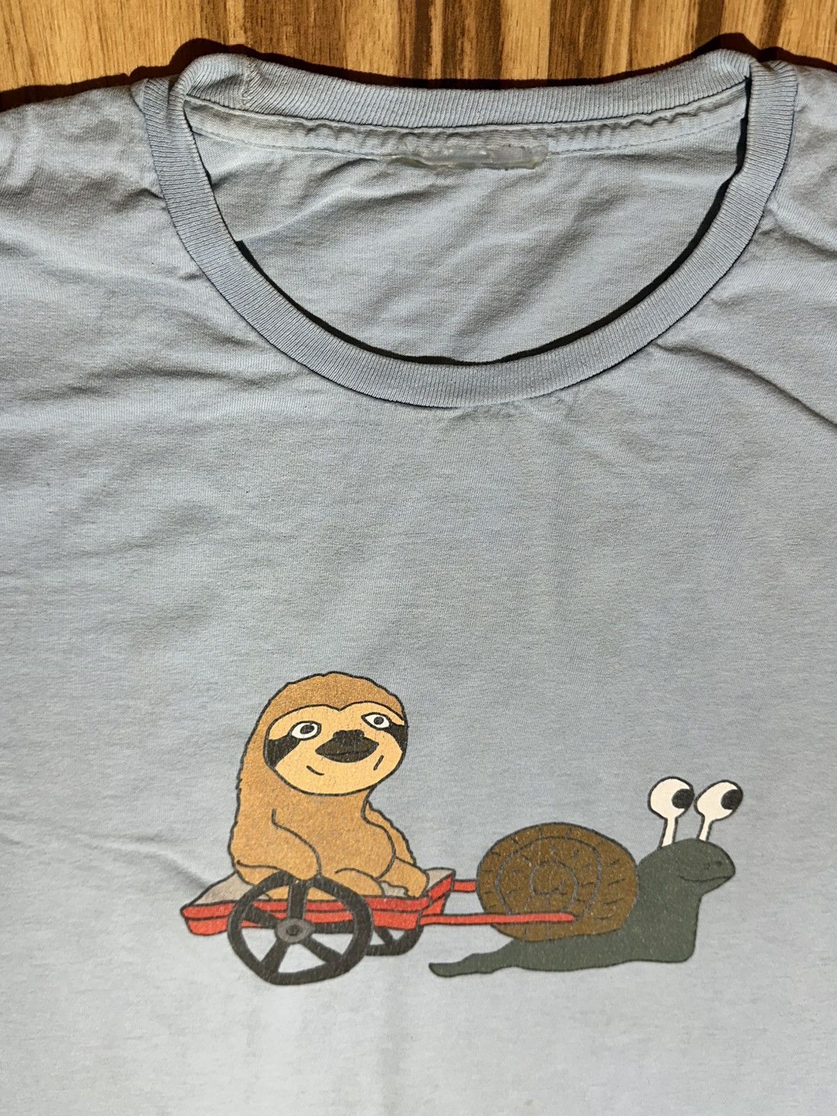 Other Light Blue T-Shirt with Sloth and Snail Graphic Size US M / EU 48-50 / 2 - 3 Thumbnail