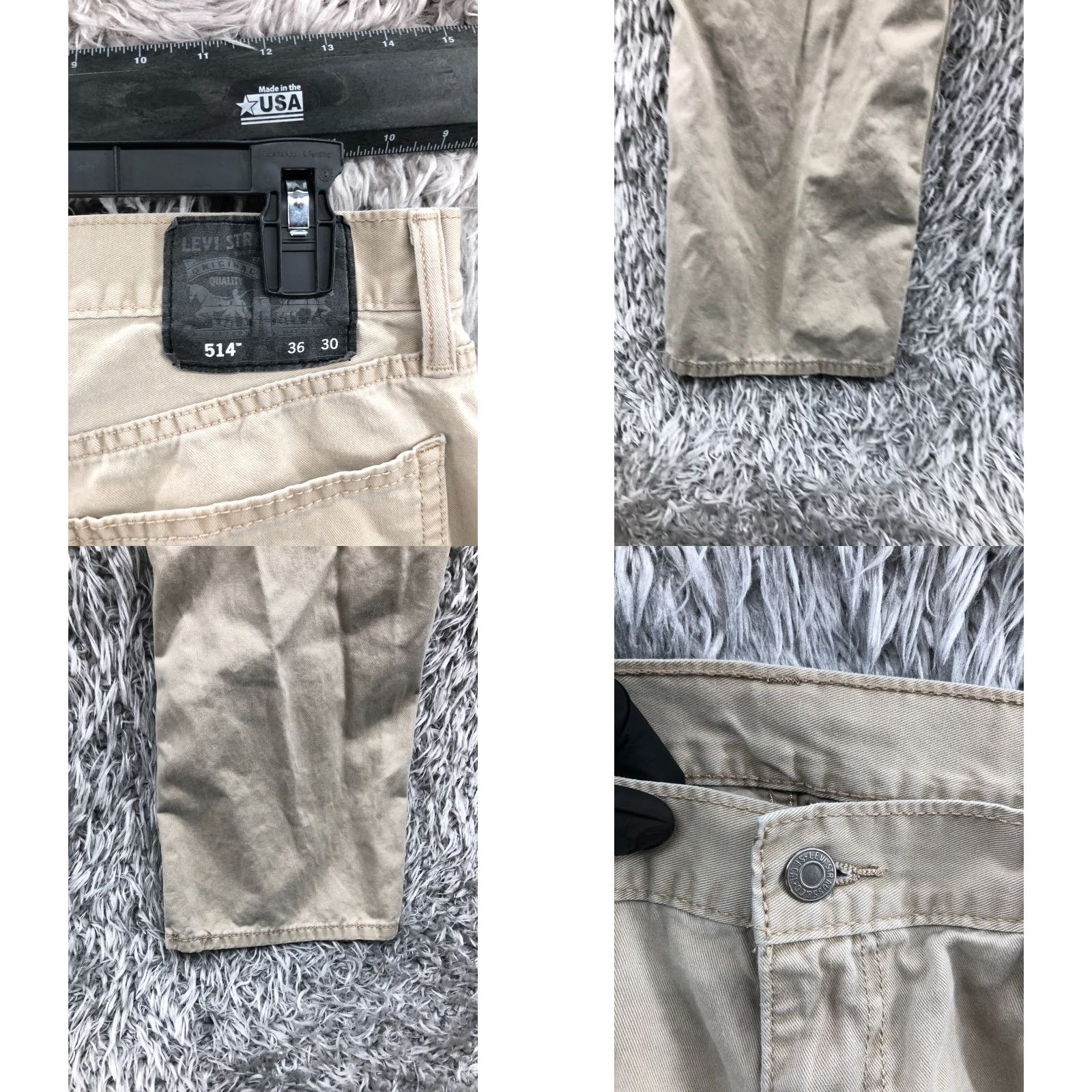 Levi's Levi's 514 Straight Jeans Mens 36x30 Regular Beige Medium Wash Waist 36 Inseam 30 Denim Size US 36 / EU 52 - 8 Thumbnail