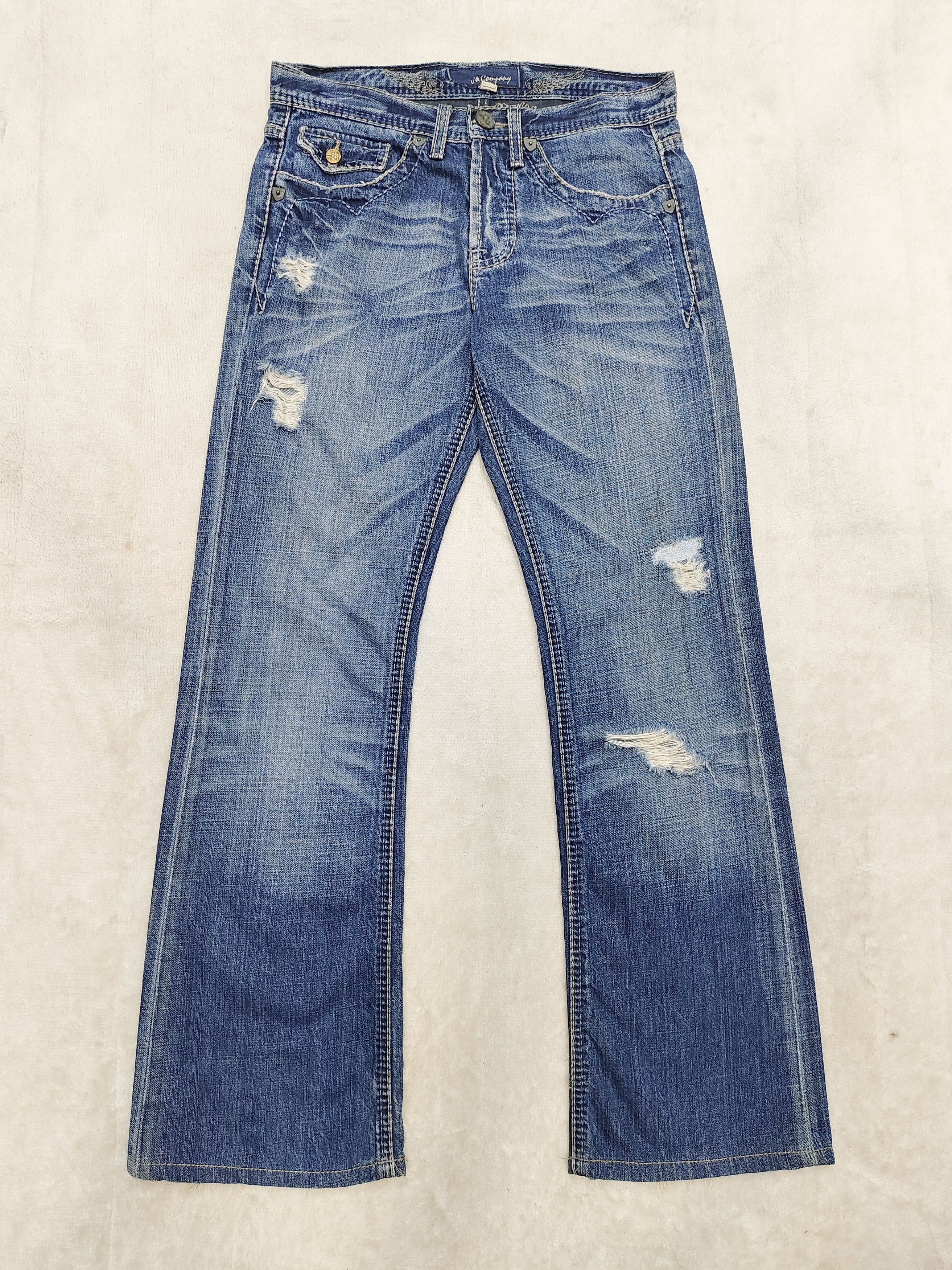 Seditionaries 00s Jefferson & Company❤️‍🔥Wash Distressed Y2K Flare Jeans Size 29" - 3 Thumbnail
