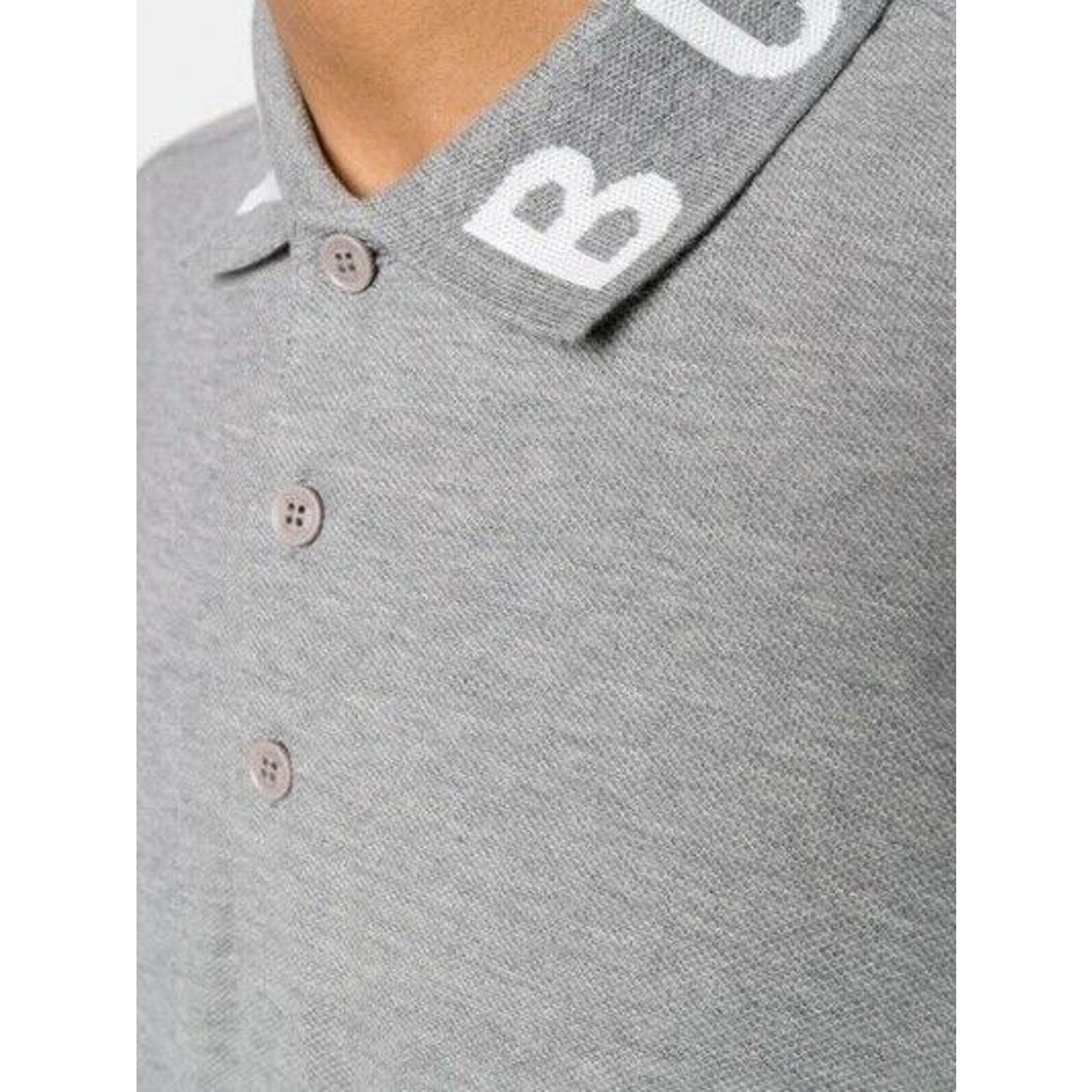 Burberry BURBERRY RYLAN GRAY COTTON COLLAR LOGO SHORT SLEEVE SHIRT XL Size US XL / EU 56 / 4 - 4 Thumbnail