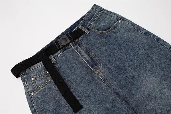 Japanese Brand VIBE Men's street style loose belt washed distressed jeans Size US 32 / EU 48 - 5 Thumbnail
