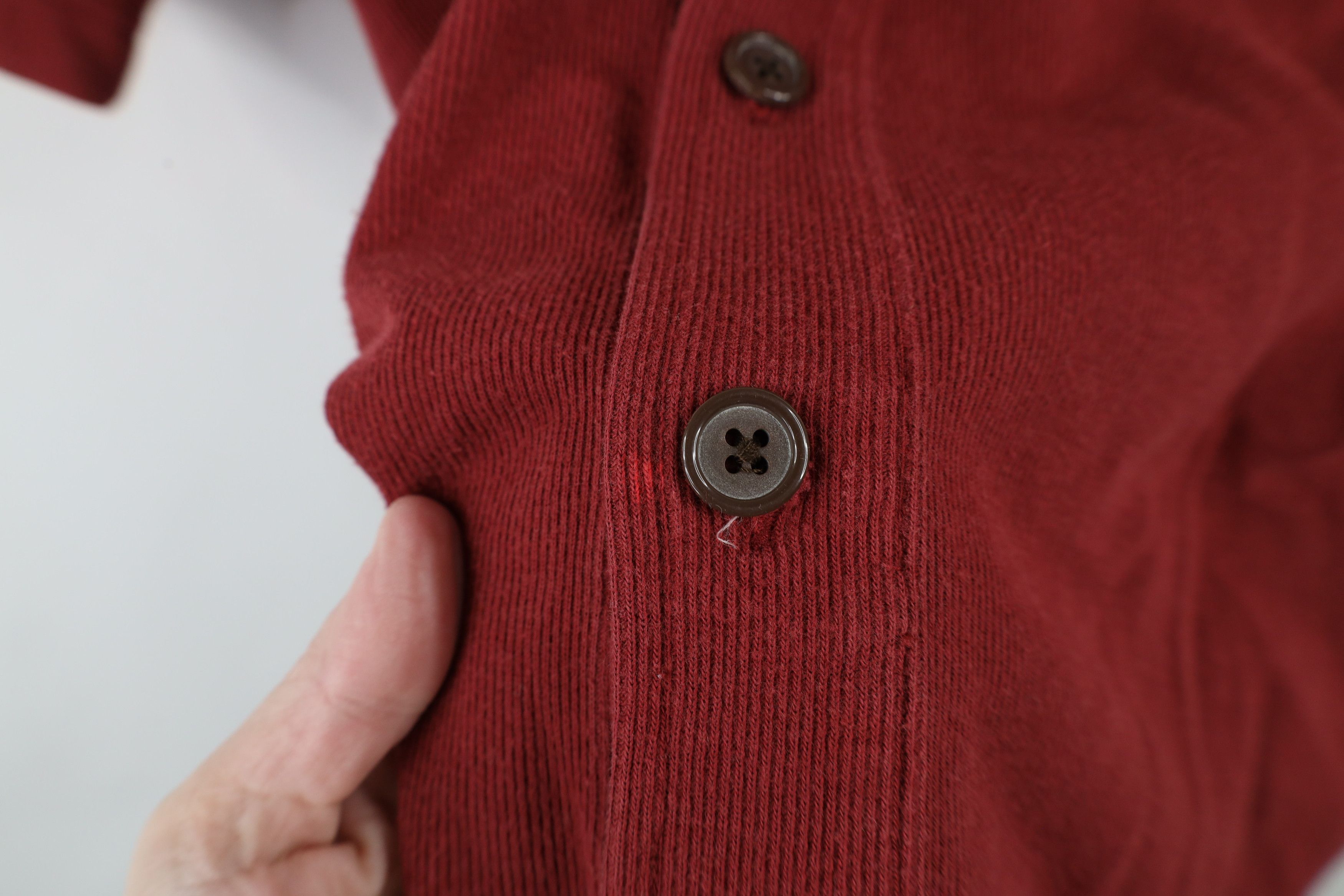 Vintage × Woolrich Woolen Mills Vintage 90s Woolrich Ribbed Knit Short Sleeve Button Shirt Size US L / EU 52-54 / 3 - 4 Thumbnail