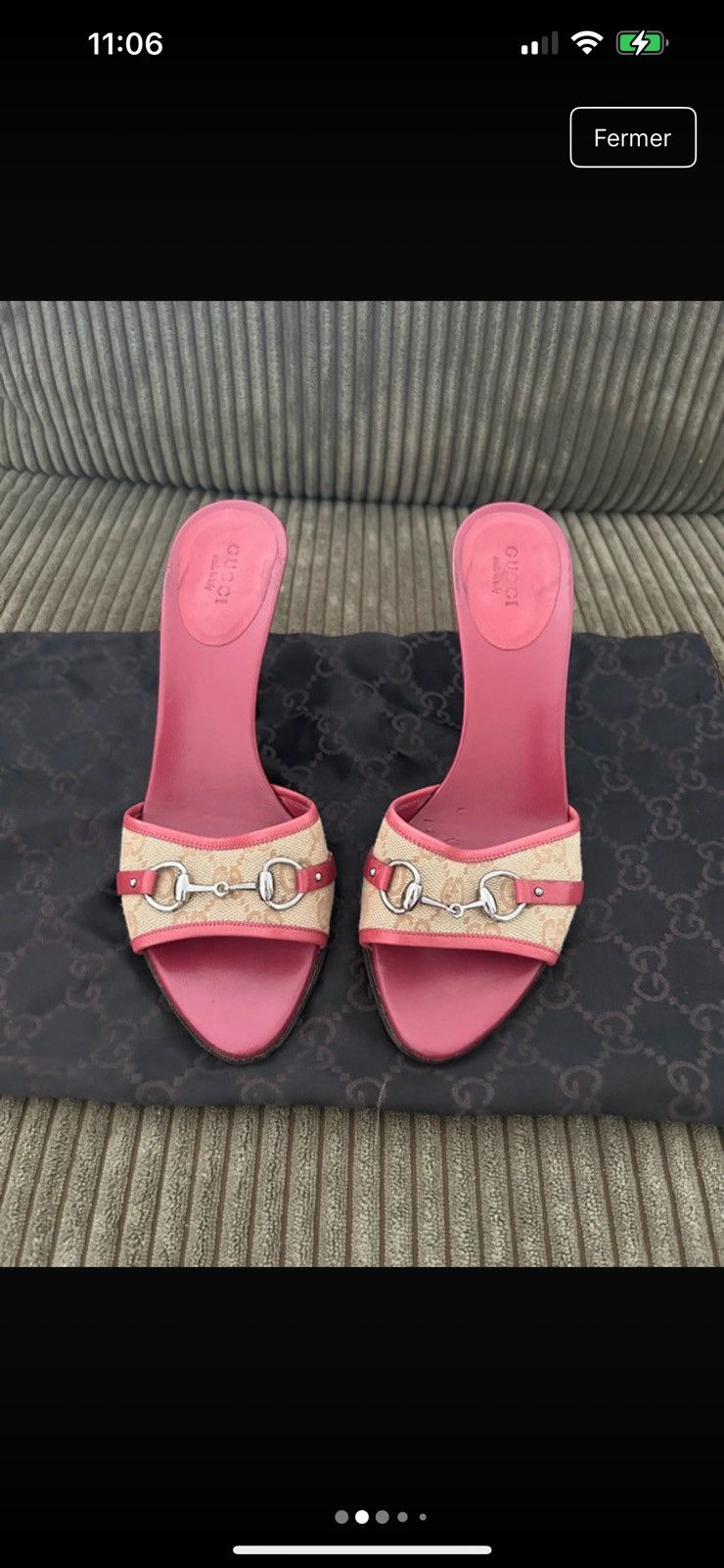 Gucci Archives : monogramed GUCCI mules vintage y2k 2000s Size US 5 / IT 35 - 5 Thumbnail