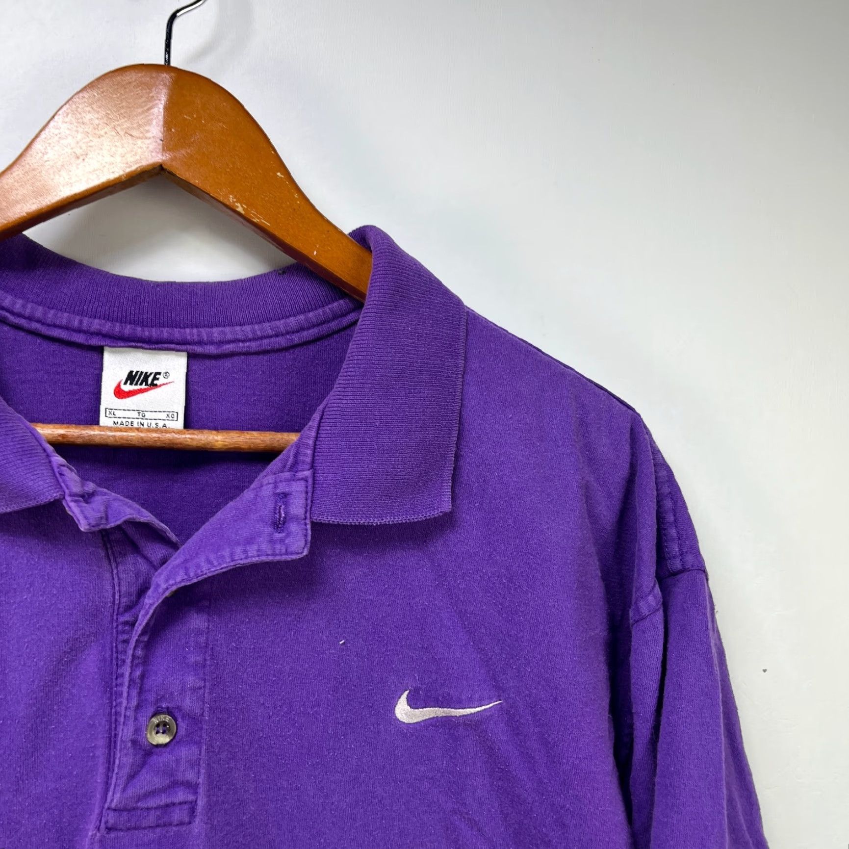 Nike VINTAGE Nike Golf Polo Shirt XL Purple 90s Swoosh Cotton Knit Mens Size US XL / EU 56 / 4 - 3 Thumbnail