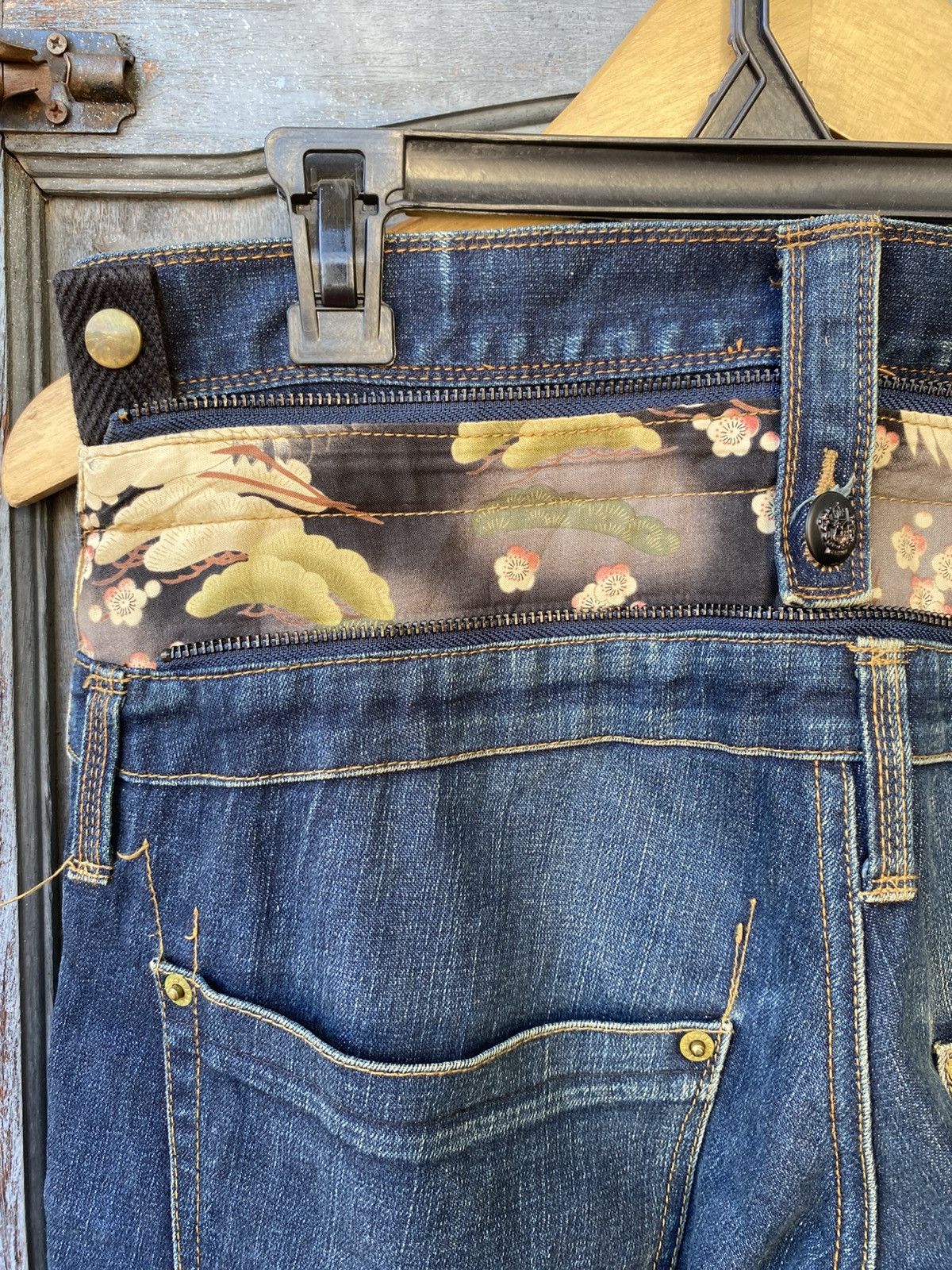 PPFM PPFM Denim Hidden Kimono Print & Gold Zipper Made in Japan Size US 30 / EU 46 - 14 Thumbnail