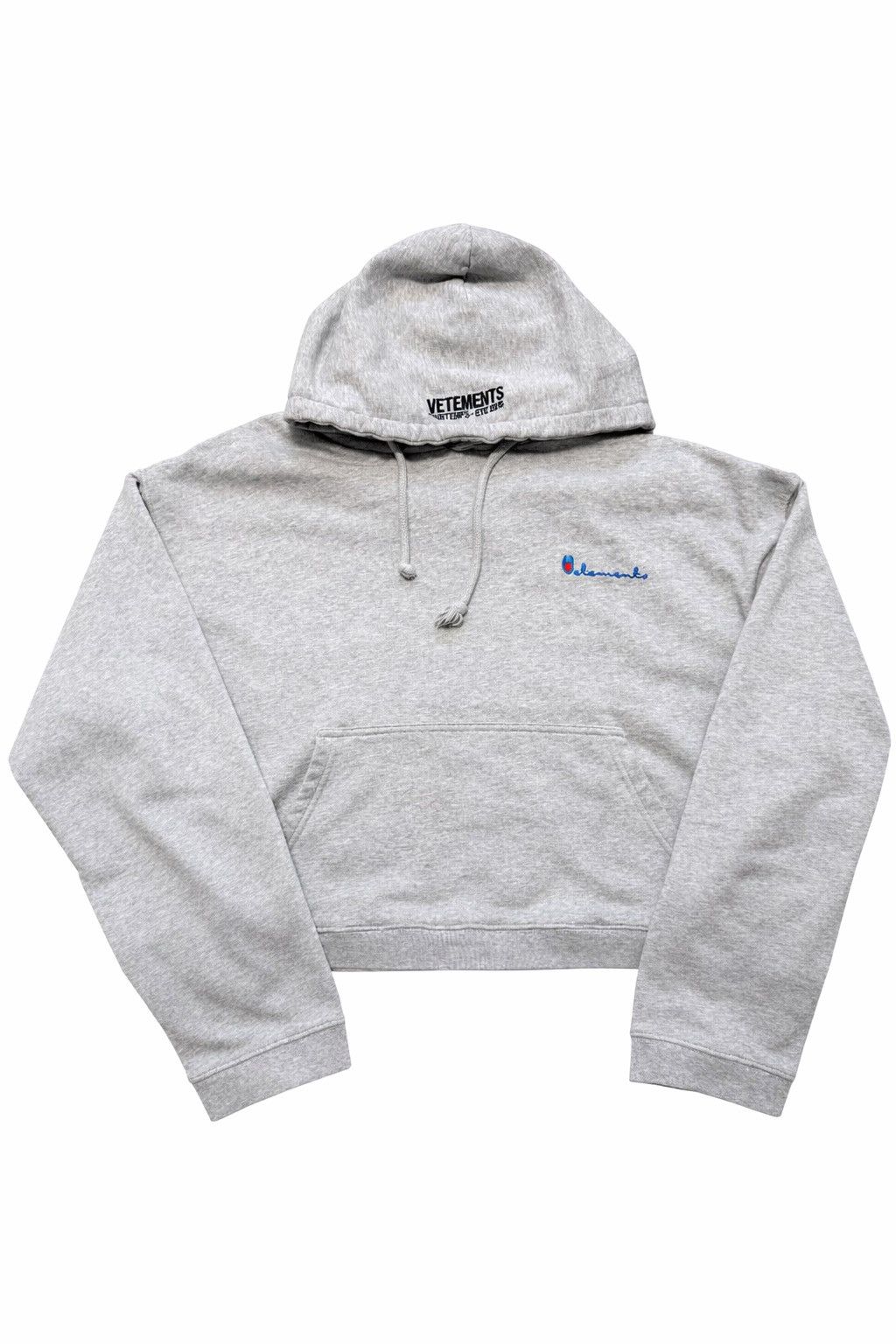 Vetements Vetements 2016 Reversible Champion Cropped Hoodie Grey Small Size US S / EU 44-46 / 1 - 2 Thumbnail