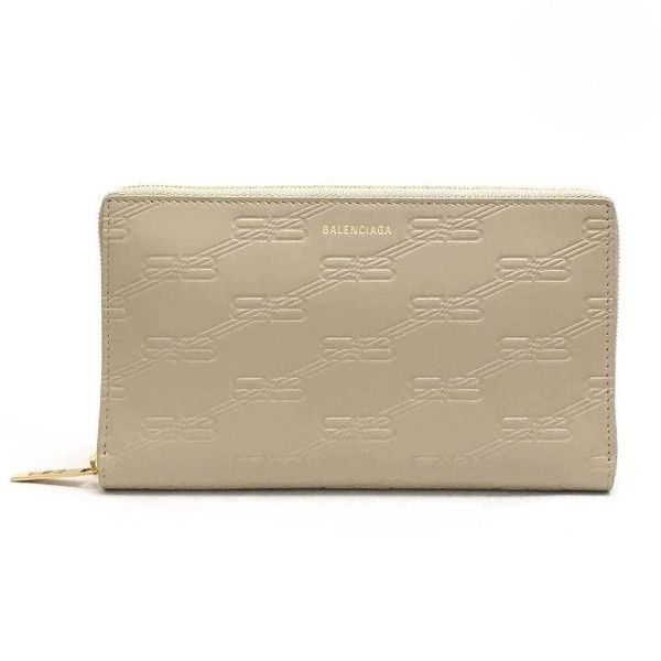 Balenciaga o1mt1gz0924 Size: OS / Continental Zip Wallet Fit in Beige Size ONE SIZE - 1 Thumbnail