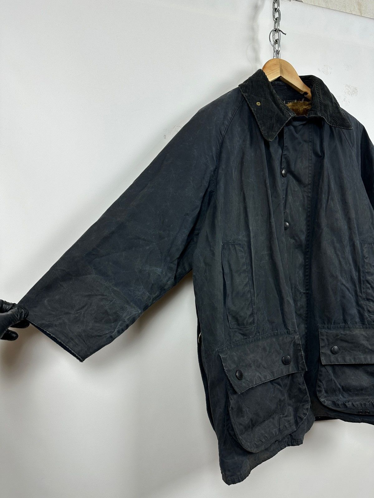 Barbour Vintage Barbour Beaufort Navy Waxed Jacket/Warm Pile Lining Size US L / EU 52-54 / 3 - 12 Thumbnail